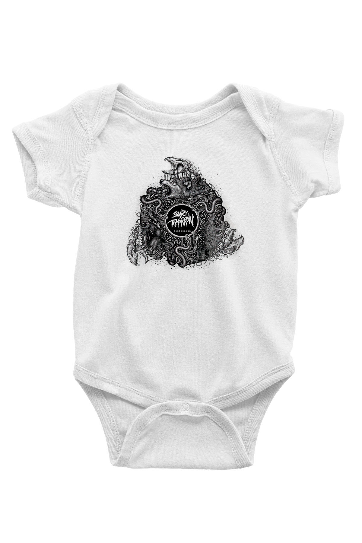 Bury Tomorrow Baskılı Beyaz Unisex Bebek Body - Zıbın