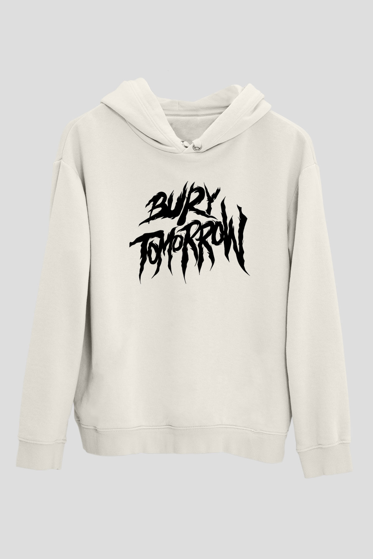 Bury Tomorrow Baskılı Beyaz Unisex Kapüşonlu Sweatshirt