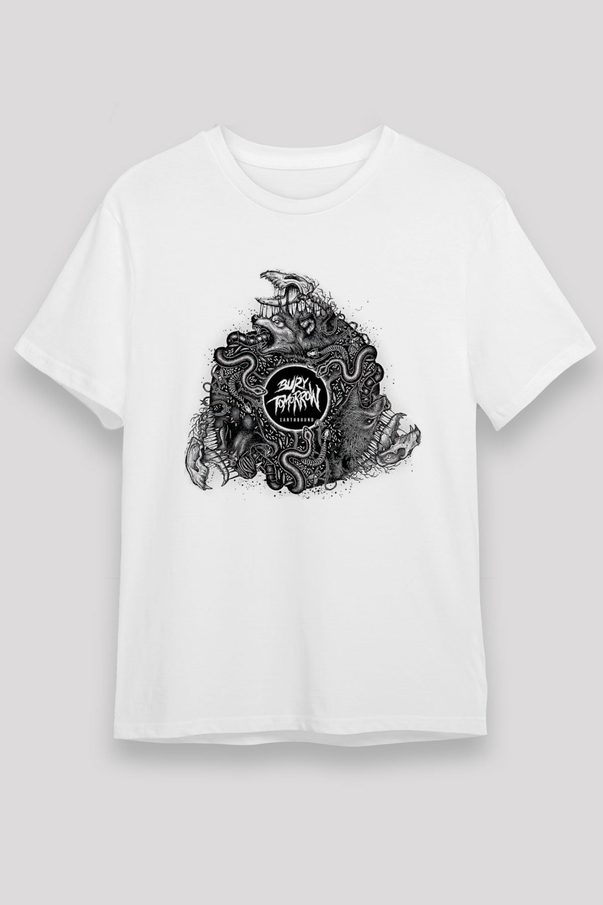 Bury Tomorrow Baskılı Unisex Beyaz Tişört - Tshirt