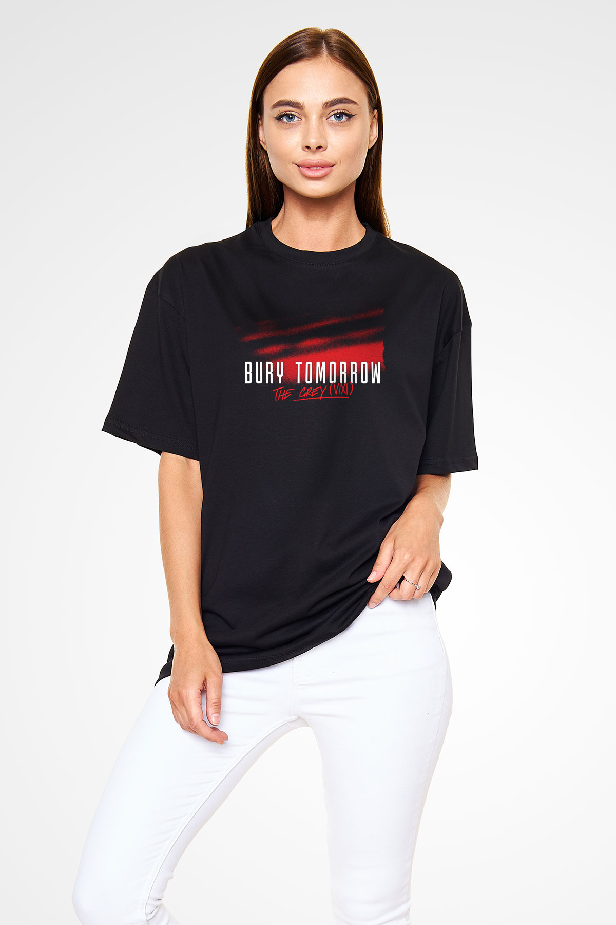 Bury Tomorrow Baskılı Unisex Siyah Oversize Tişört - Tshirt