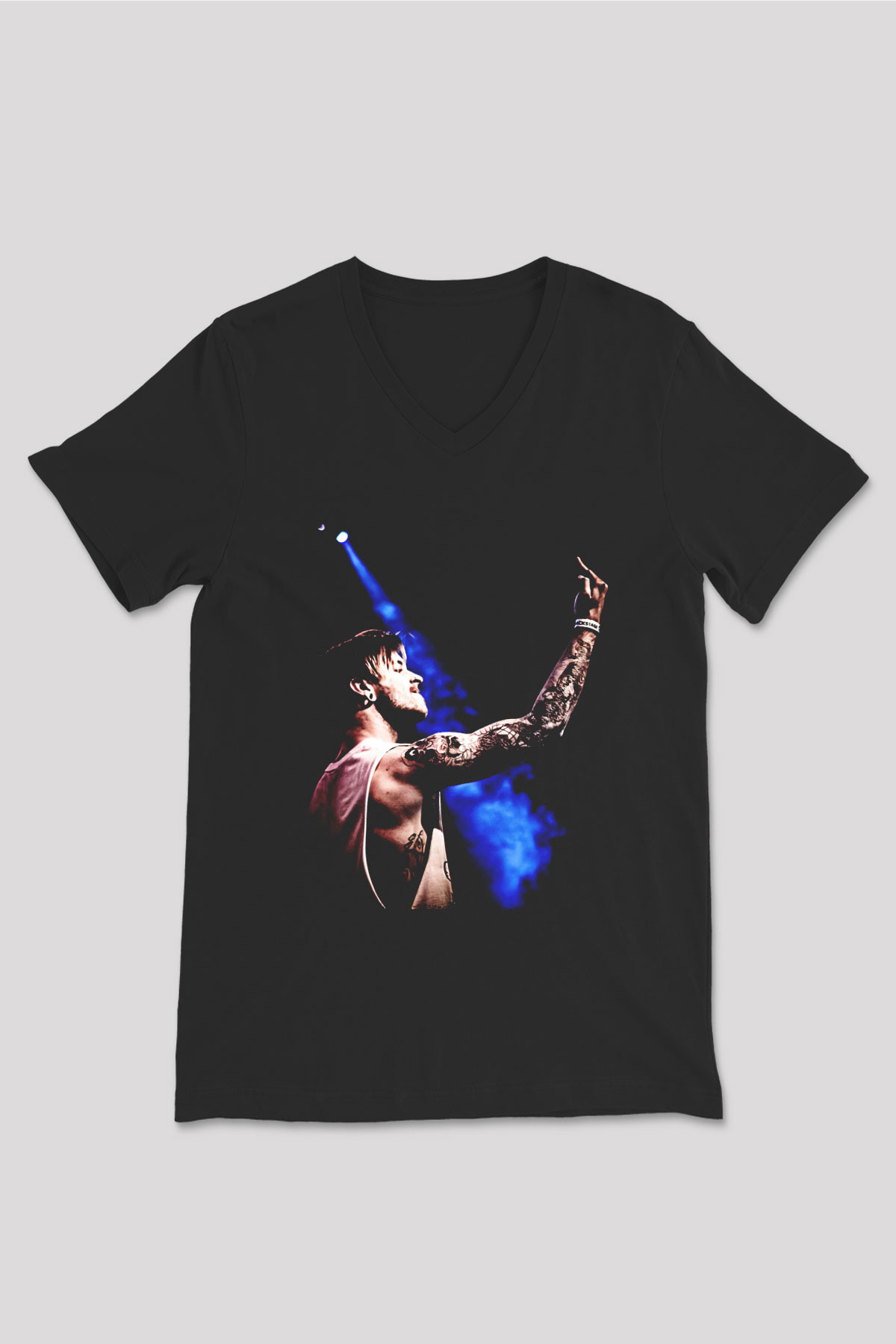 Bury Tomorrow Baskılı Unisex Siyah V Yaka Tişört - Tshirt