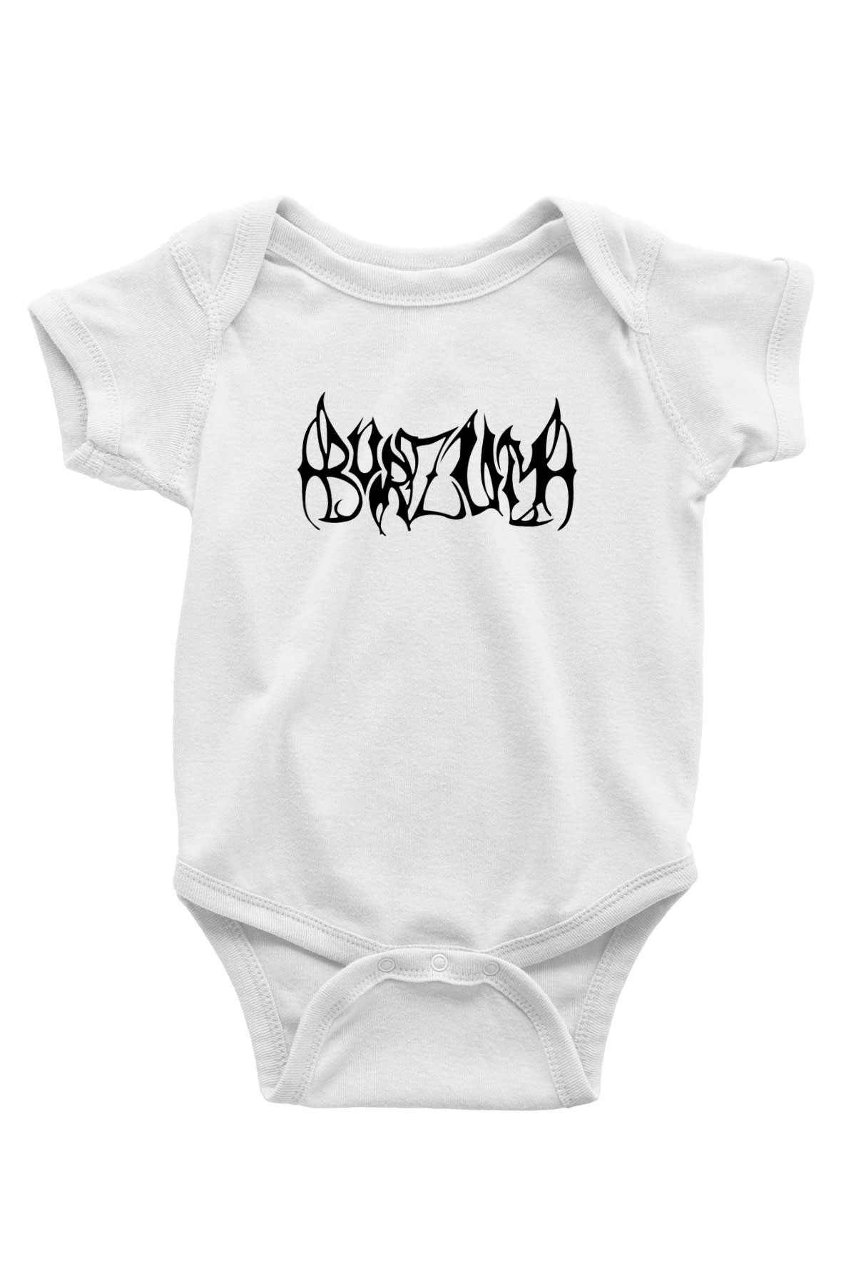 Burzum Baskılı Beyaz Unisex Bebek Body - Zıbın