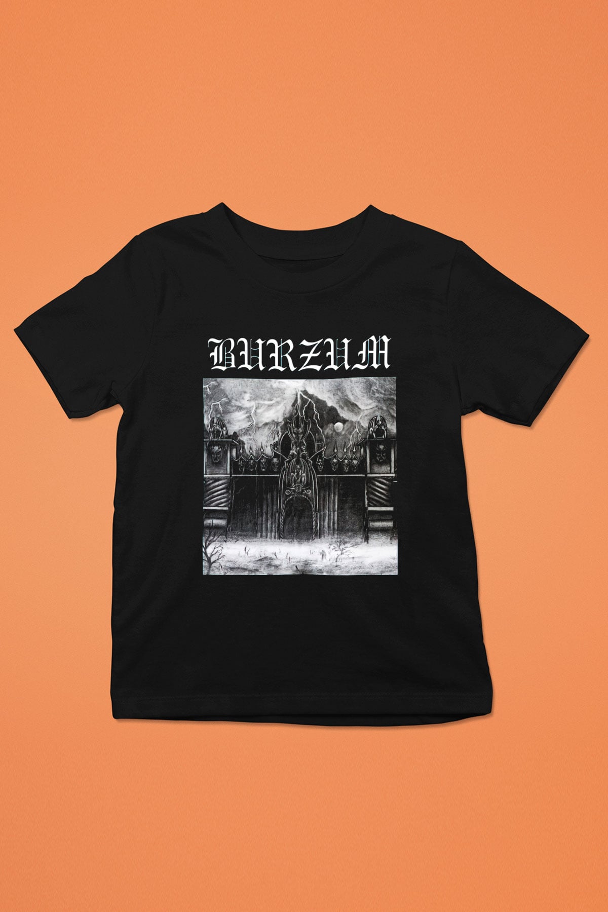 Burzum Baskılı Siyah Unisex Çocuk Tişört