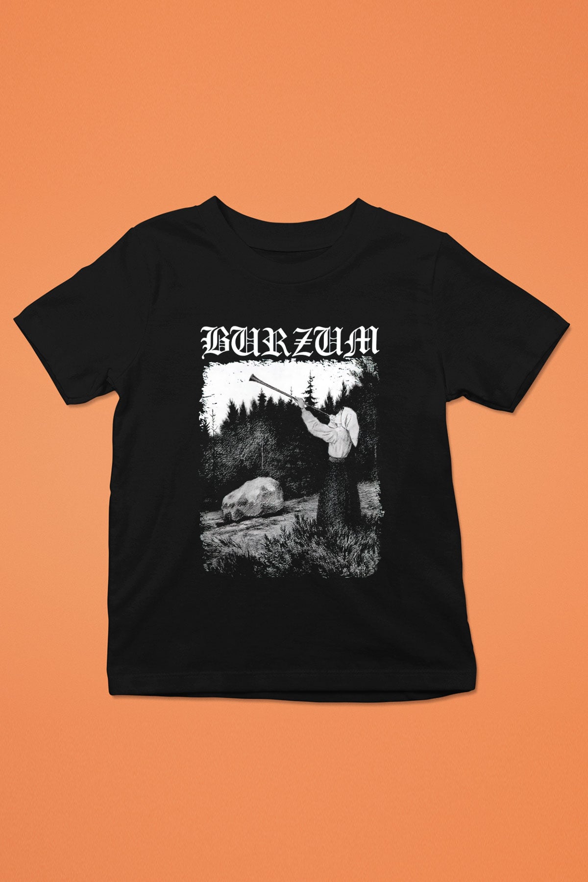 Burzum Baskılı Siyah Unisex Çocuk Tişört