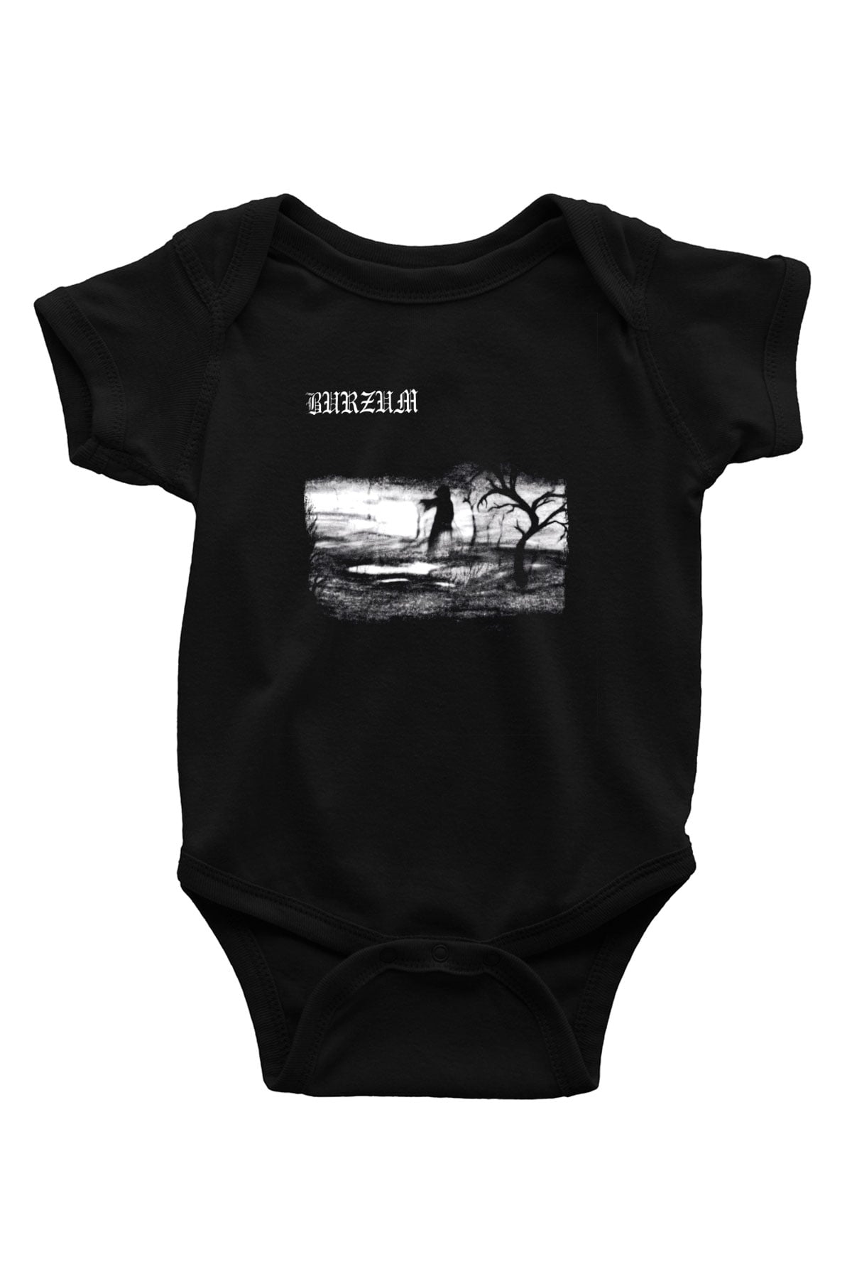 Burzum Baskılı Unisex Siyah Bebek Body - Zıbın