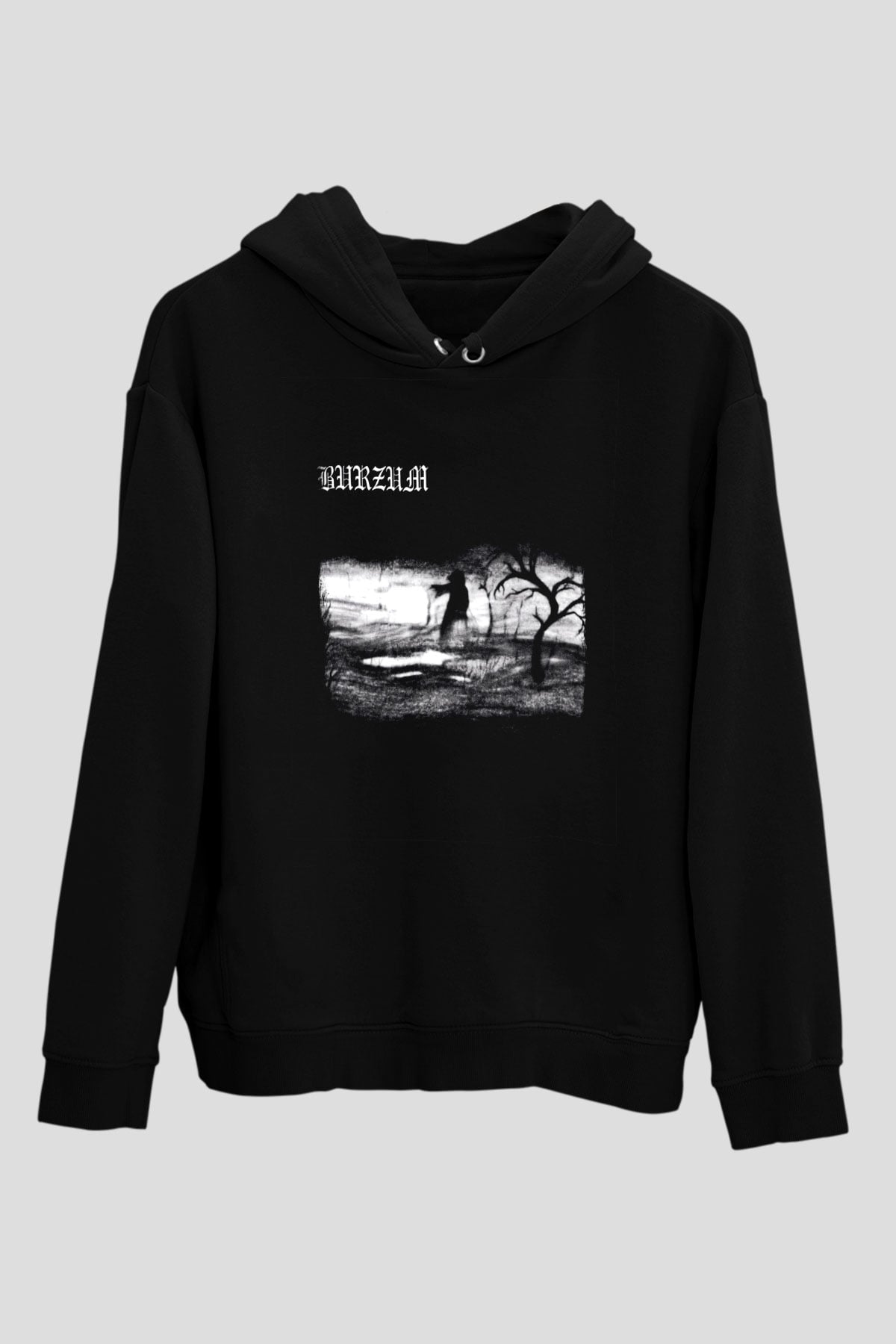 Burzum Baskılı Unisex Siyah Hoodie