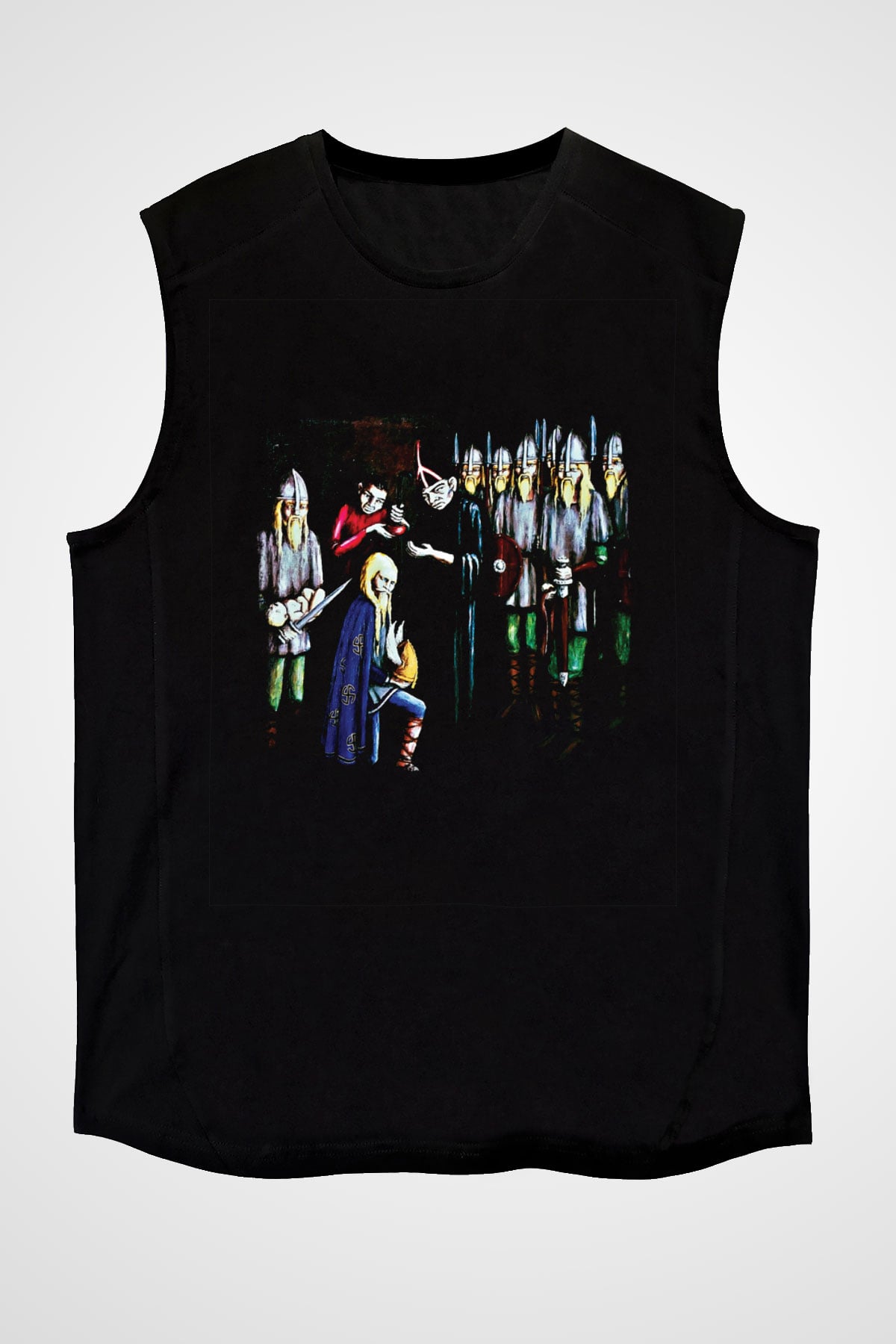 Burzum Baskılı Unisex Siyah Kolsuz Tişört