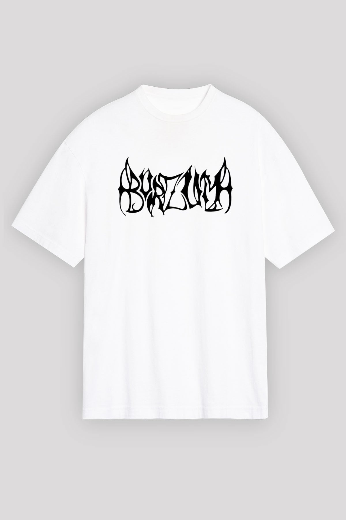 Burzum Beyaz Unisex Oversize Tişört T-Shirt
