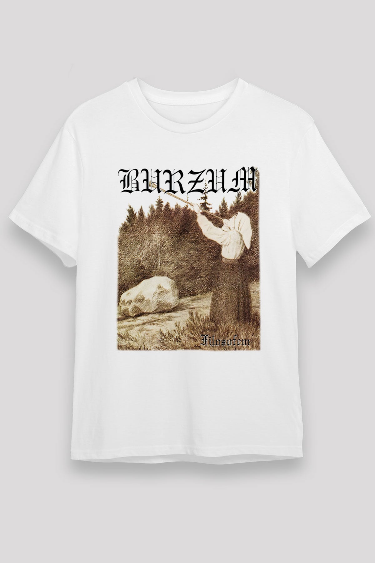 Burzum Beyaz Unisex Tişört T-Shirt - TişörtFabrikası