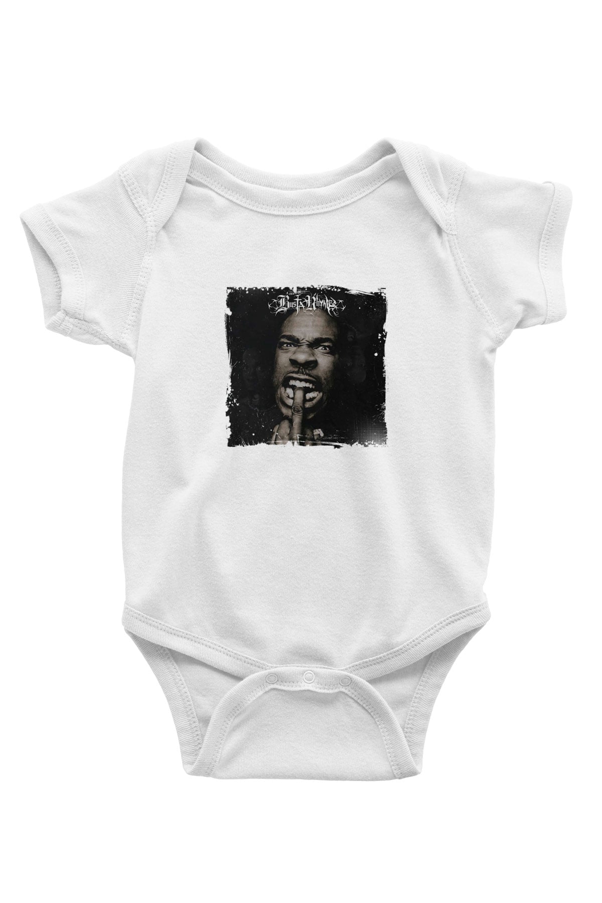 Busta Rhymes Baskılı Unisex Beyaz Bebek Body - Zıbın