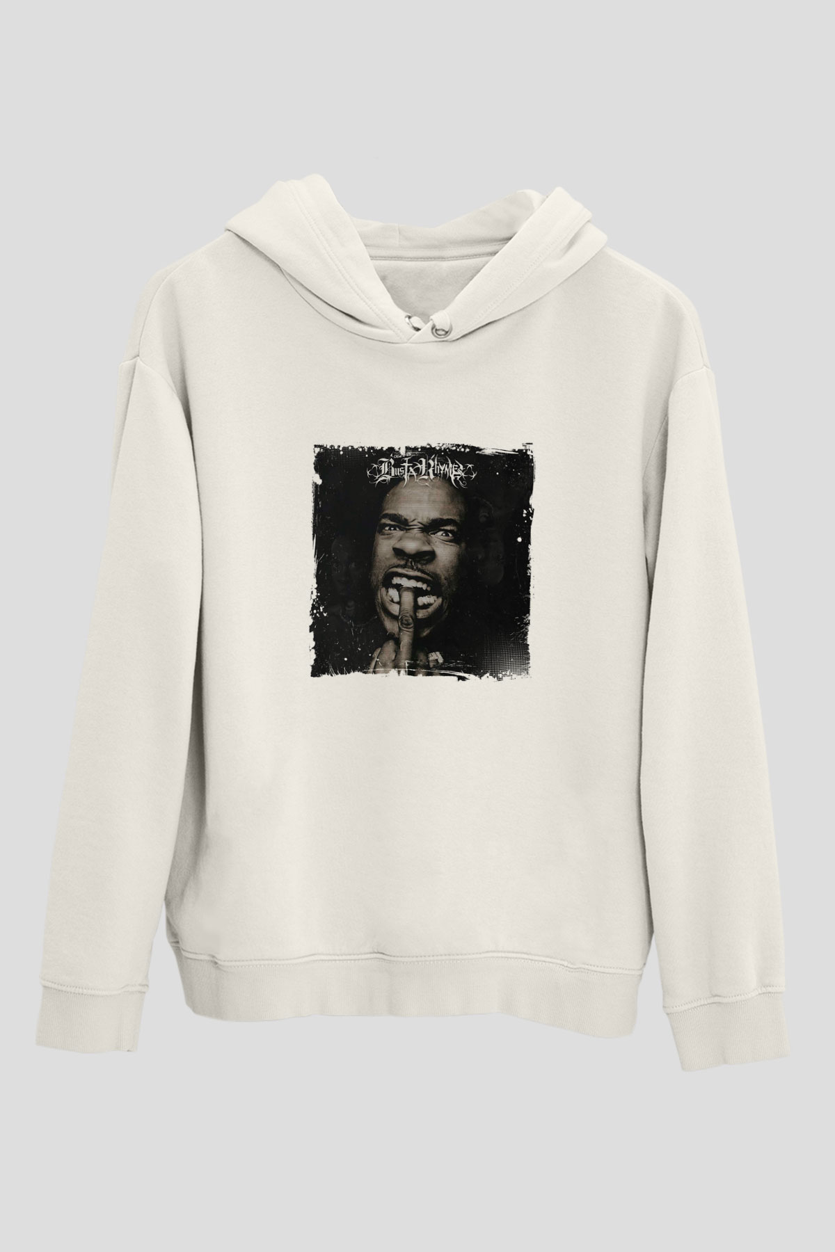 Busta Rhymes Baskılı Unisex Beyaz Kapüşonlu Sweatshirt