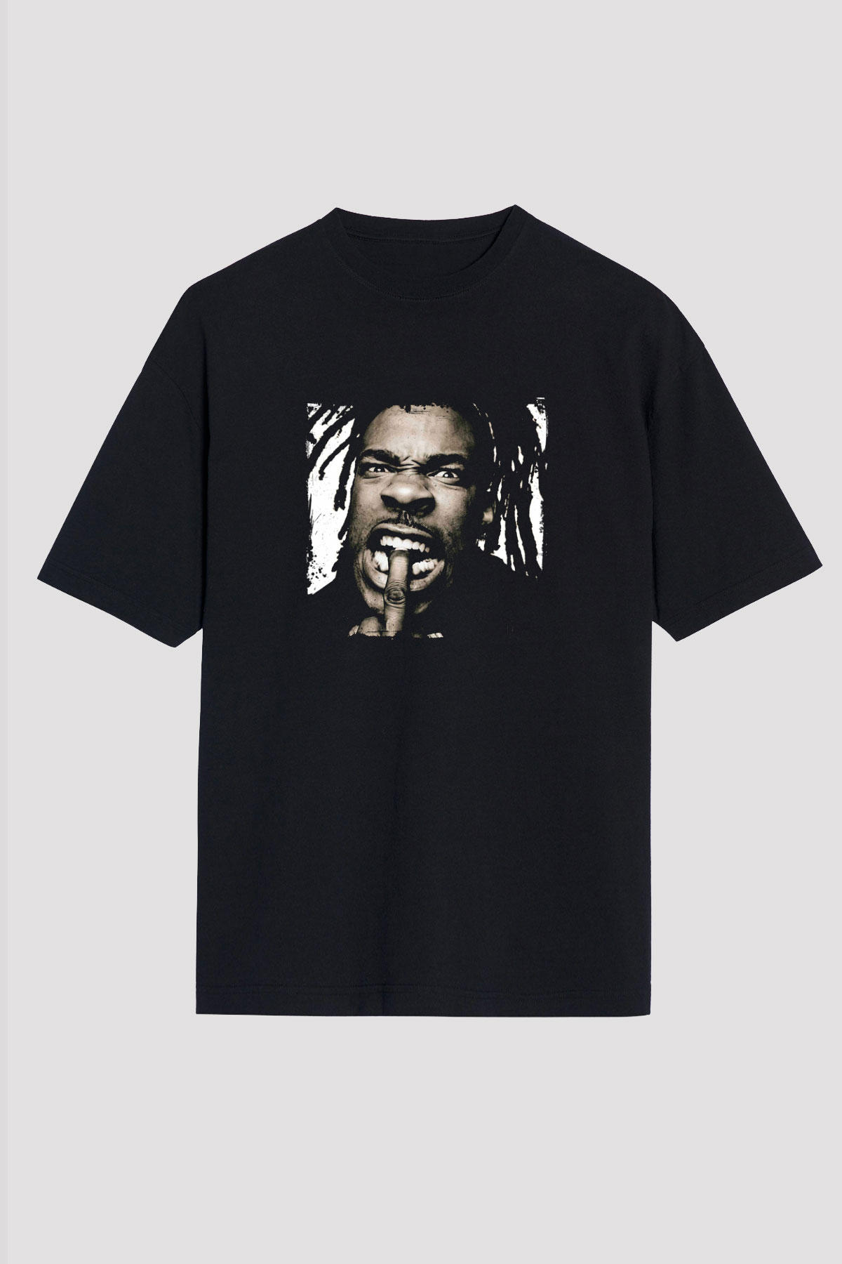 Busta Rhymes Baskılı Unisex Oversize Siyah Tişört