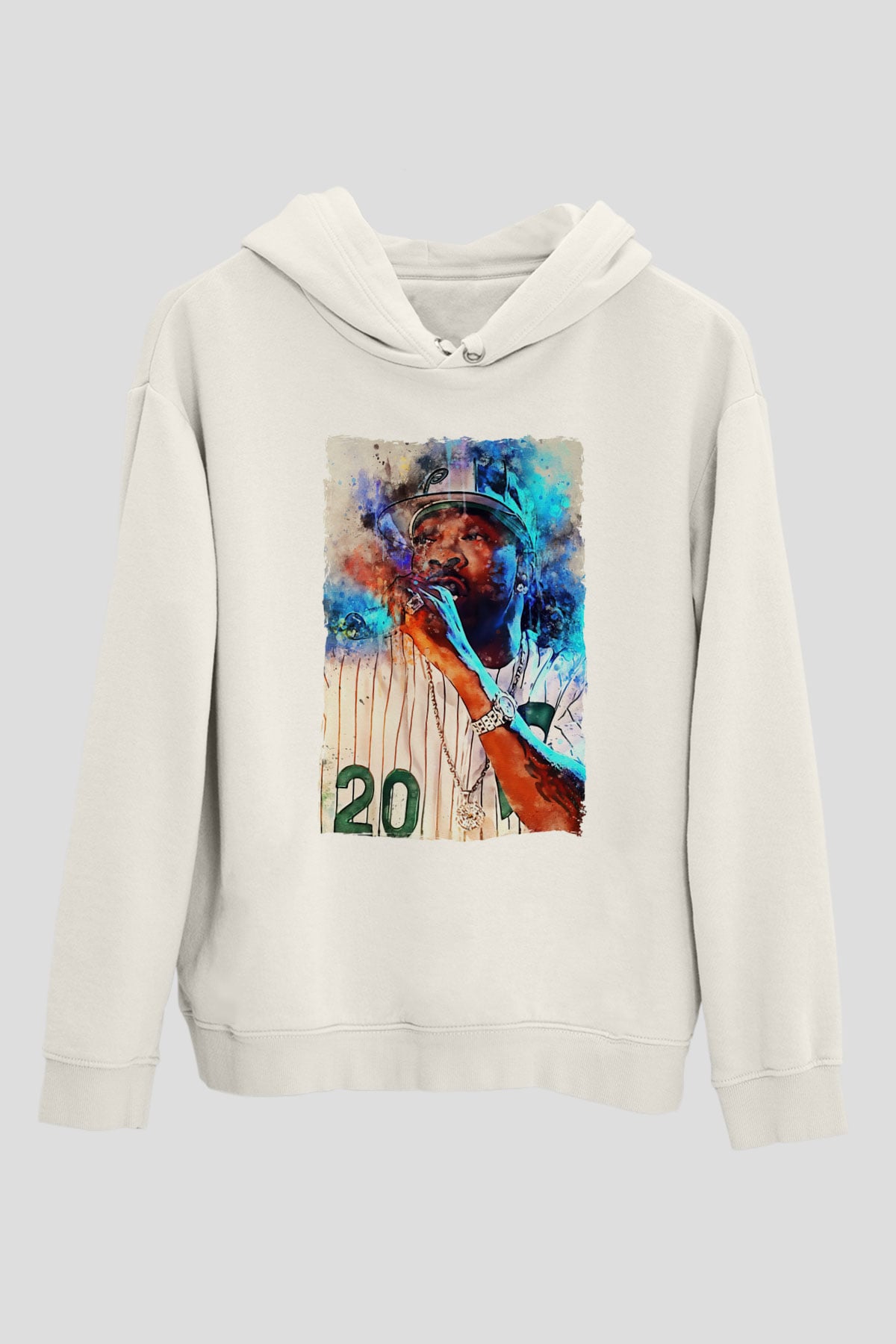 Busta Rhymes Beyaz Unisex Kapüşonlu Sweatshirt