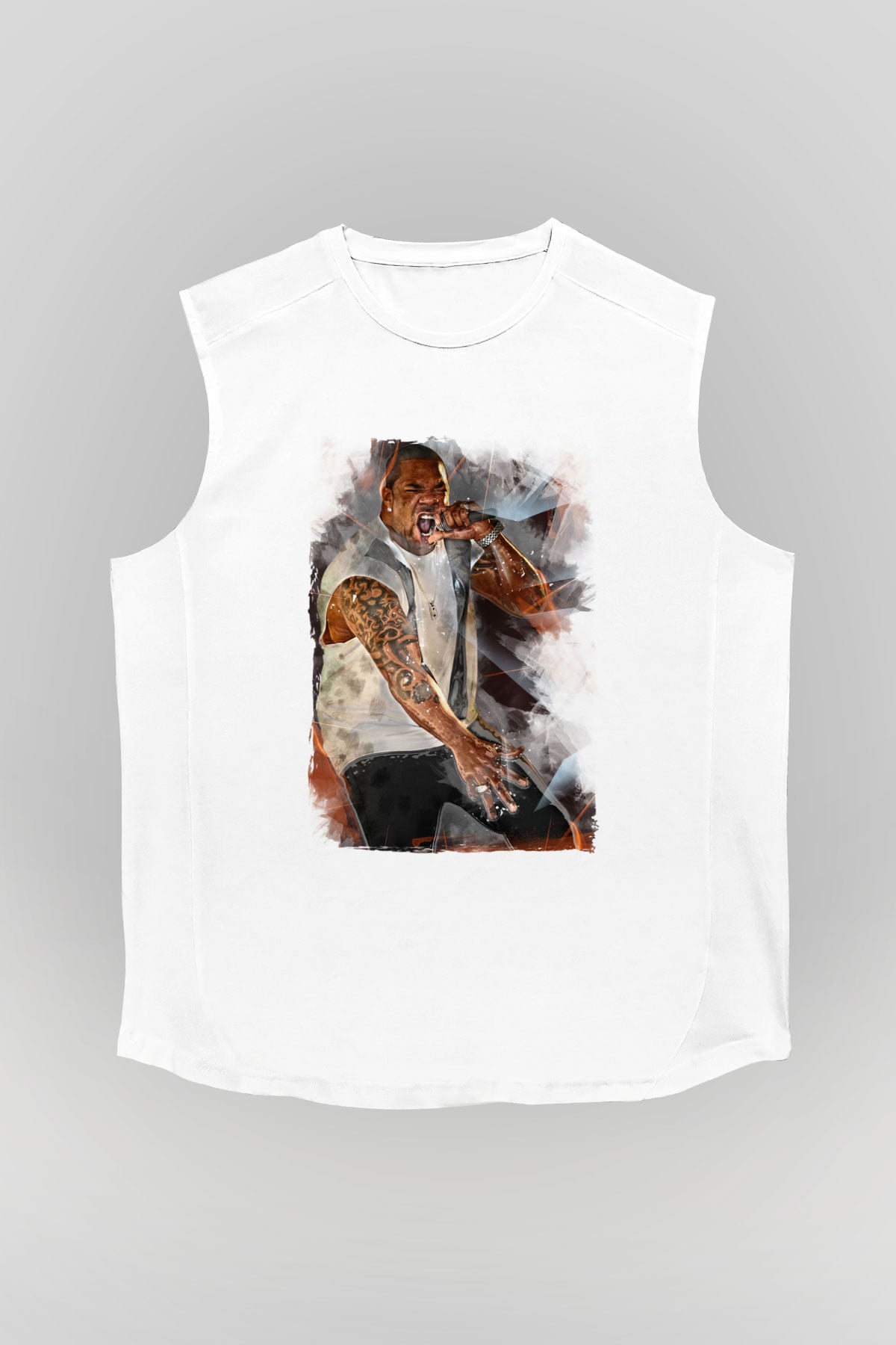 Busta Rhymes Beyaz Unisex Kolsuz Tişört