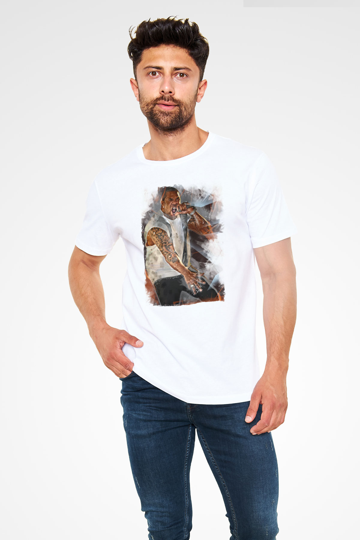 Busta Rhymes Beyaz Unisex Tişört T-Shirt - TişörtFabrikası