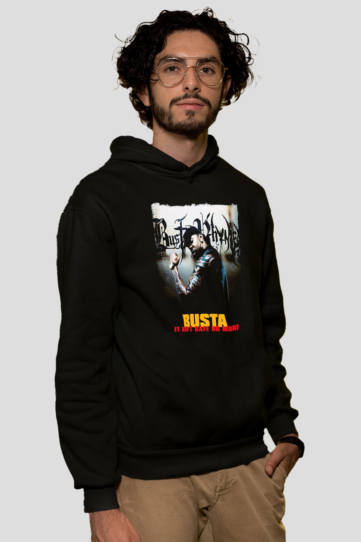 Busta Rhymes Siyah Unisex Kapüşonlu Sweatshirt
