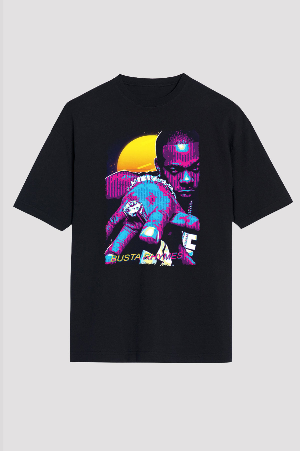 Busta Rhymes Siyah Oversize Tişört Oversize T-shirt - TişörtFabrikası