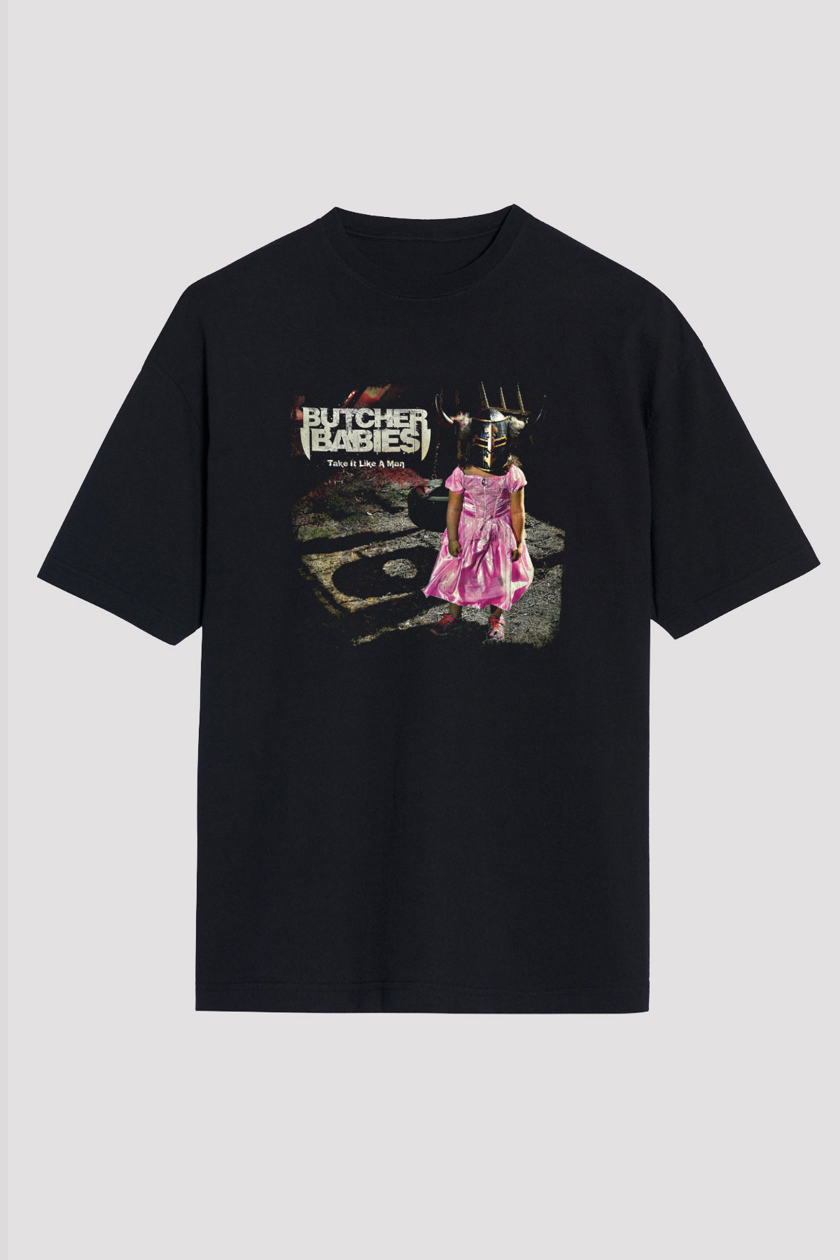 Butcher Babies Baskılı Unisex Siyah Oversize Tişört