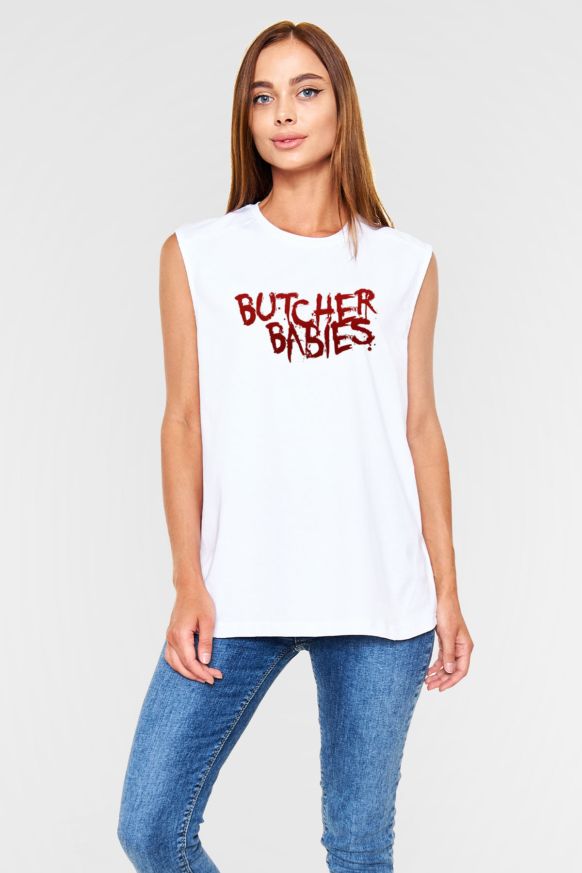 Butcher Babies Beyaz Unisex Kolsuz Tişört