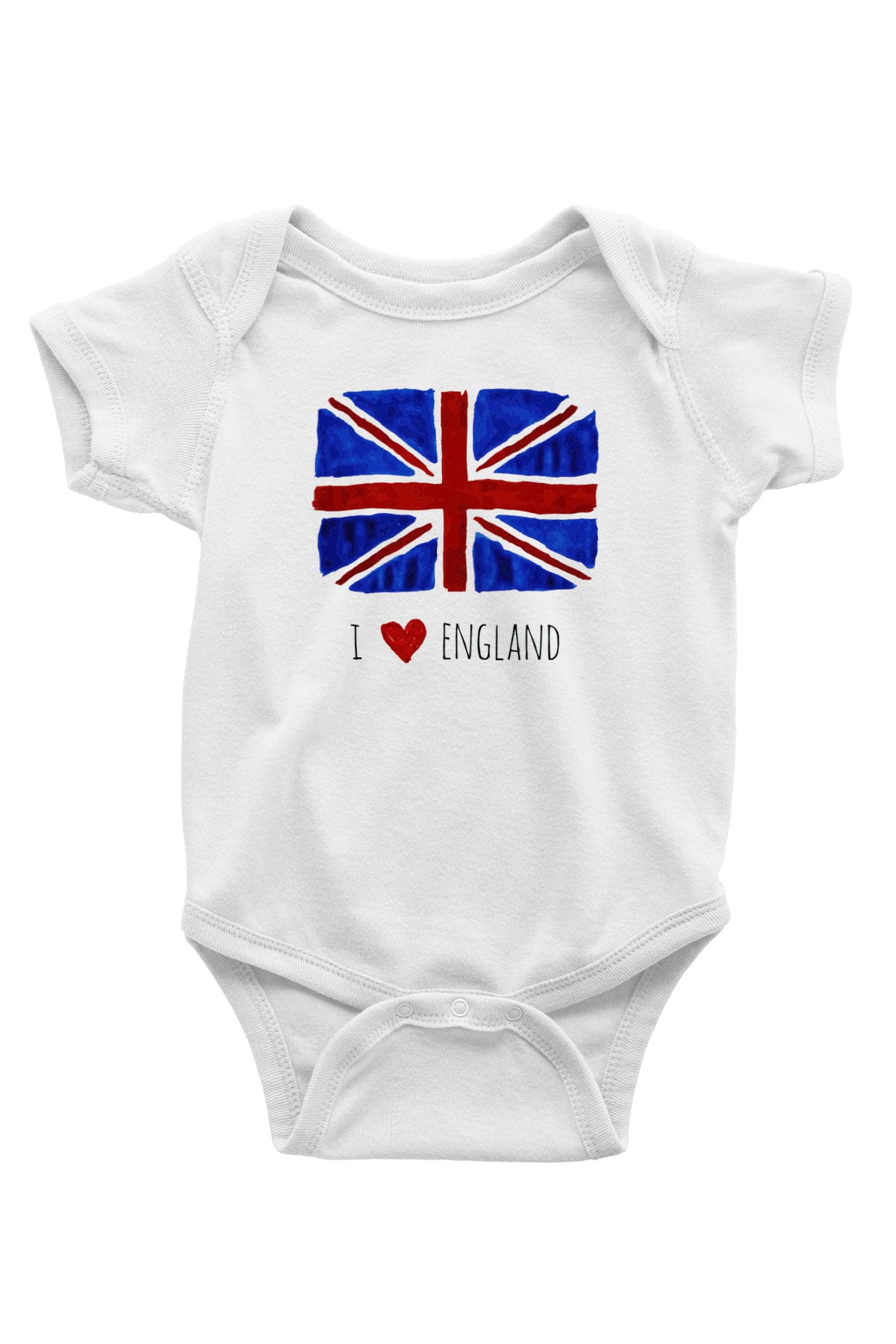 Büyük Britanya Baskılı Beyaz Unisex Bebek Body - Zıbın