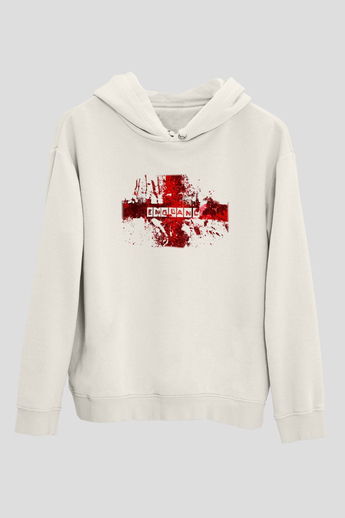 Büyük Britanya Beyaz Unisex Kapşonlu Sweatshirt