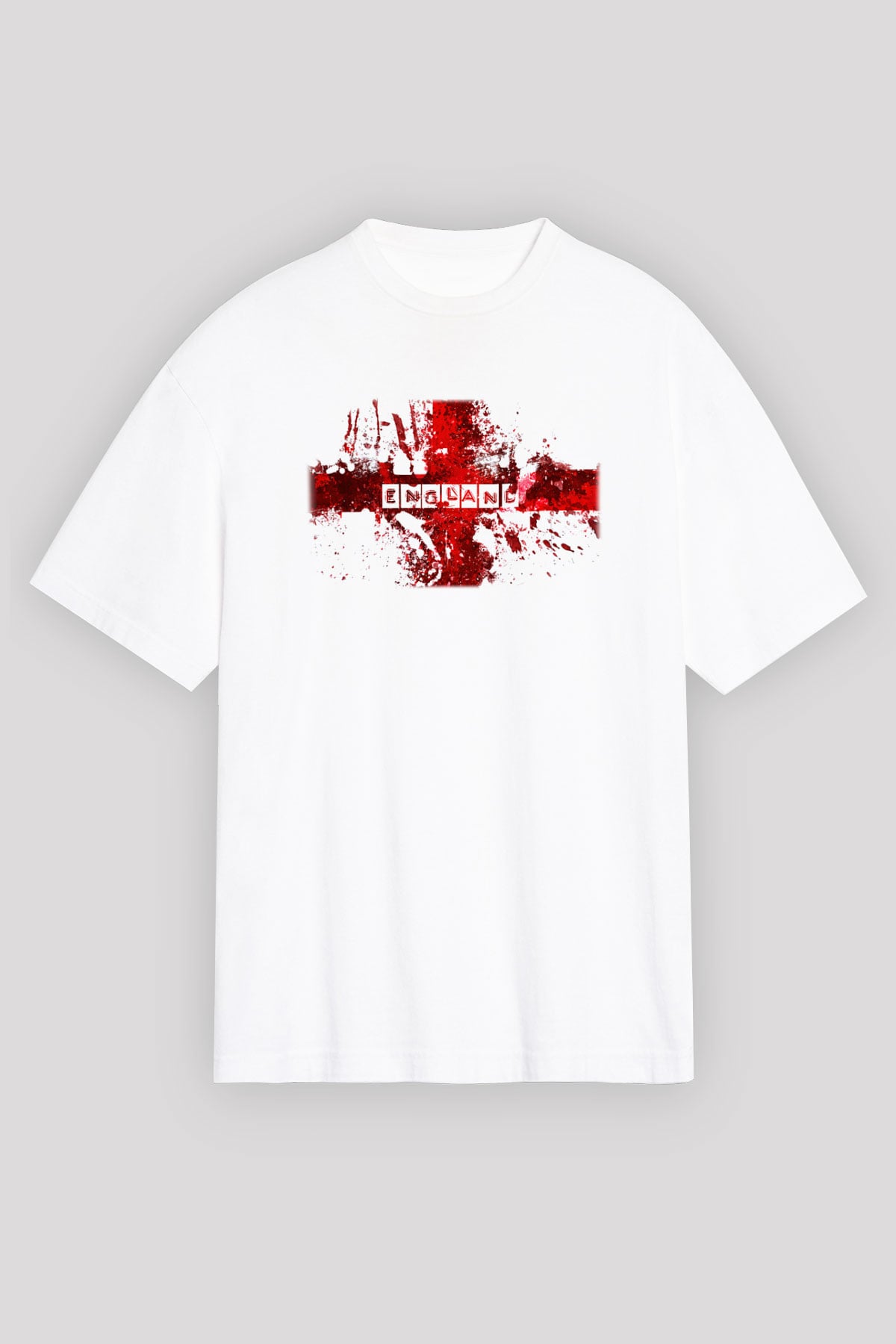 Büyük Britanya Beyaz Unisex Oversize Tişört T-Shirt