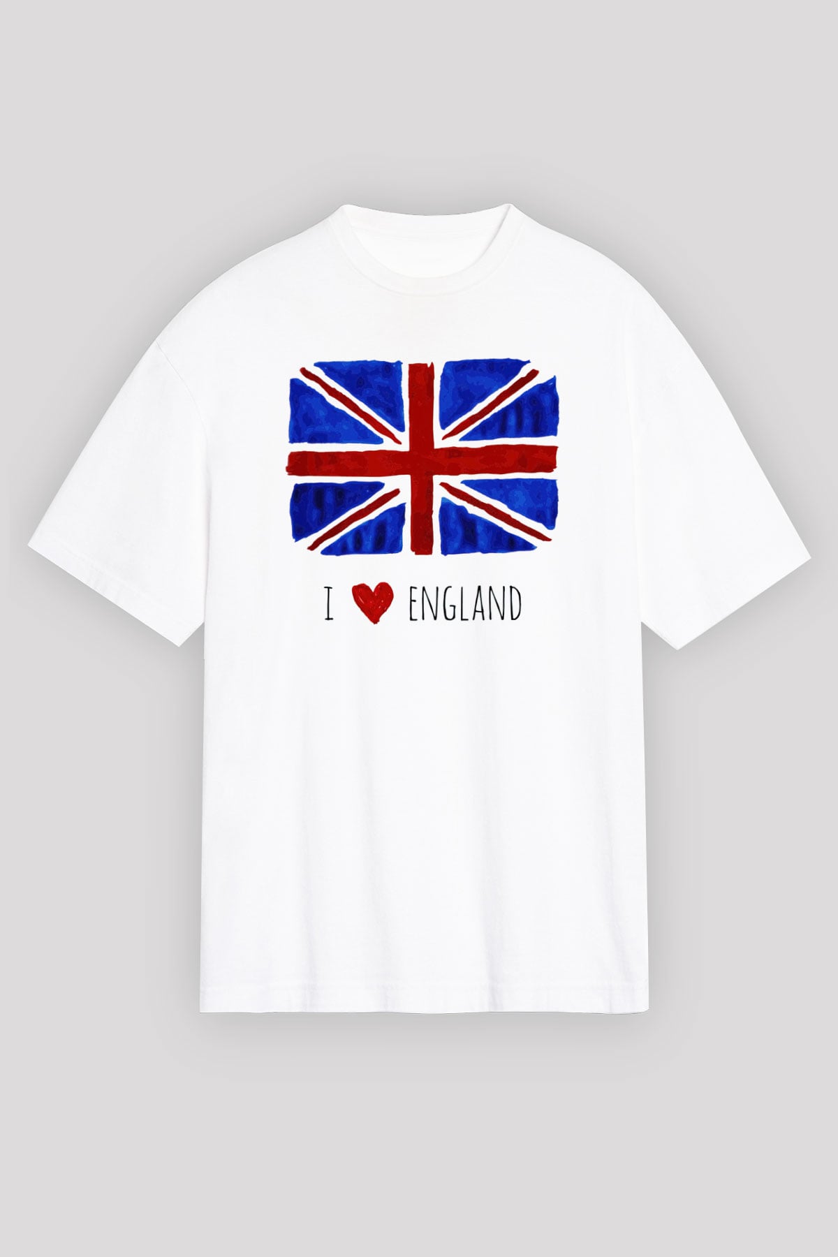 Büyük Britanya Beyaz Unisex Oversize Tişört T-Shirt