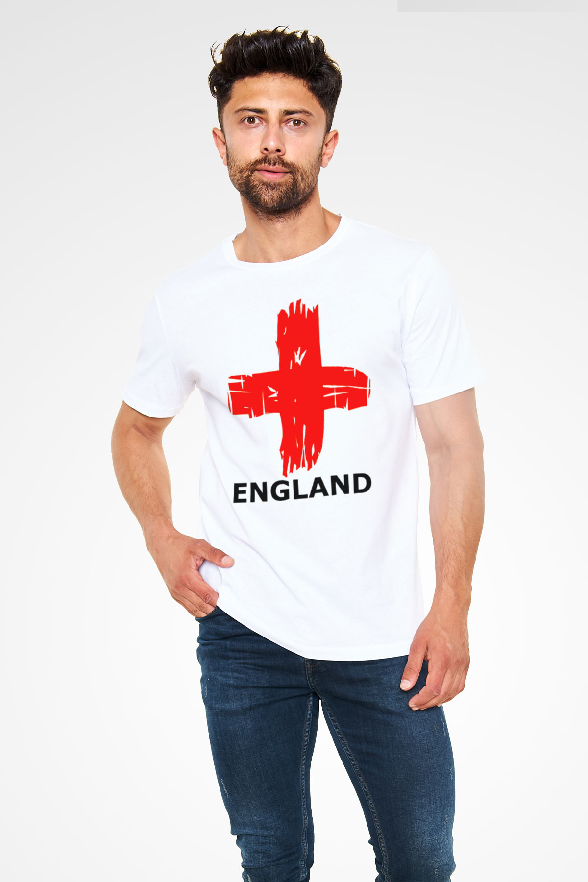 Büyük Britanya Beyaz Unisex Tişört T-Shirt - TişörtFabrikası