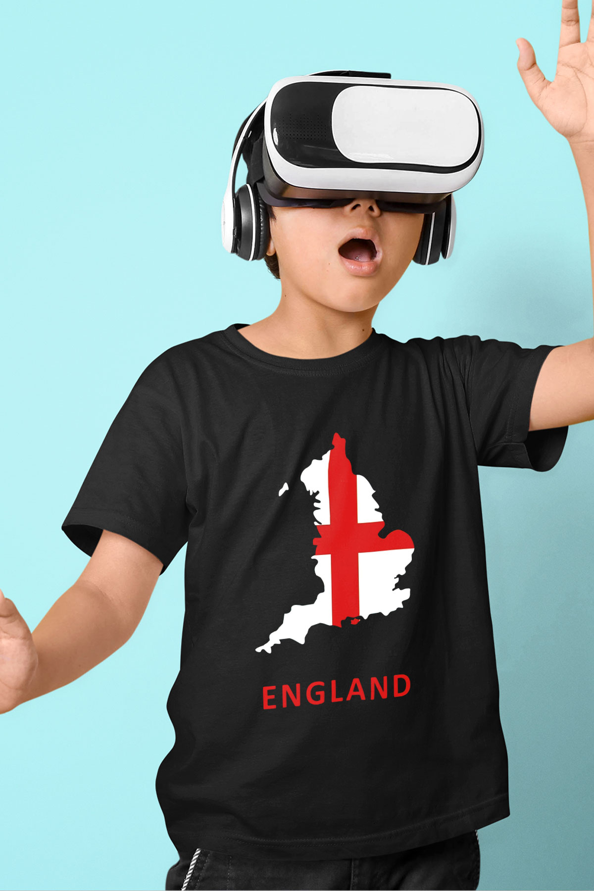 Büyük Britanya Siyah Unisex Çocuk Tişört