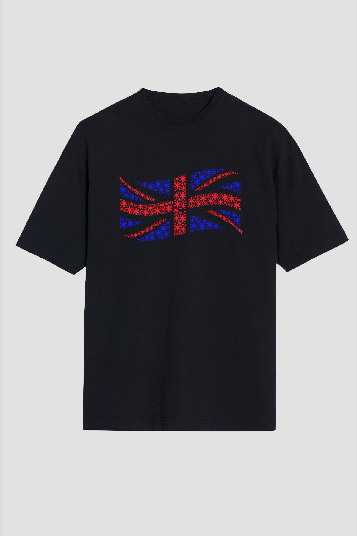 Büyük Britanya Siyah Unisex Oversize Tişört T-Shirt