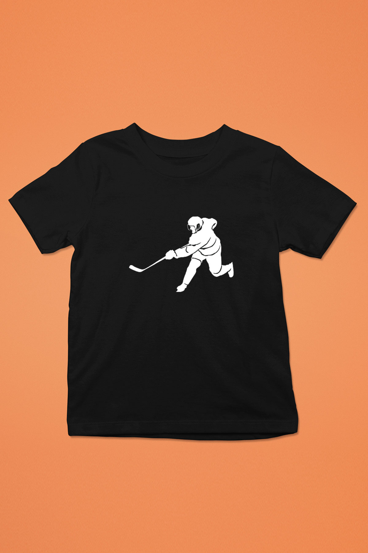 Buz Hokeyi - Ice Hockey Baskılı Unisex Siyah Çocuk Tİşörtü - Tshirt