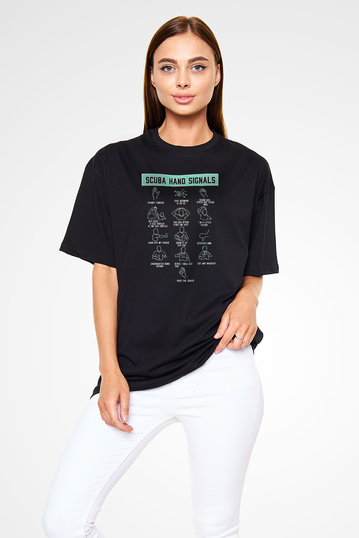 Buz Hokeyi - Ice Hockey Baskılı Unisex Siyah Oversize Tişört