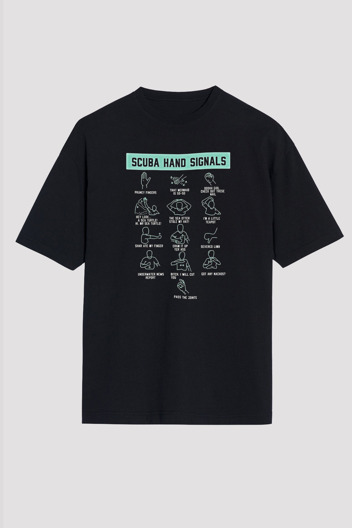 Buz Hokeyi - Ice Hockey Baskılı Unisex Siyah Oversize Tişört