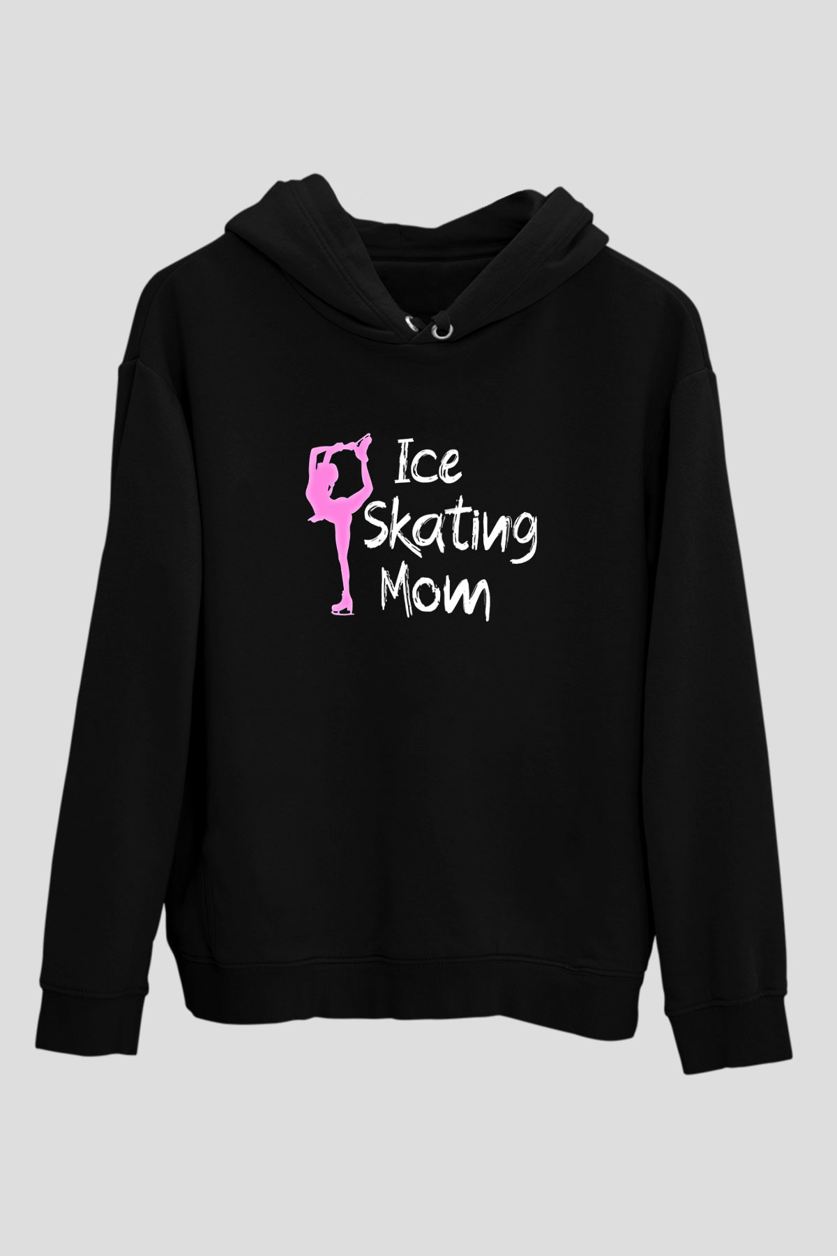 Buz Pateni - Ice skating Baskılı Unisex Siyah Hoodie