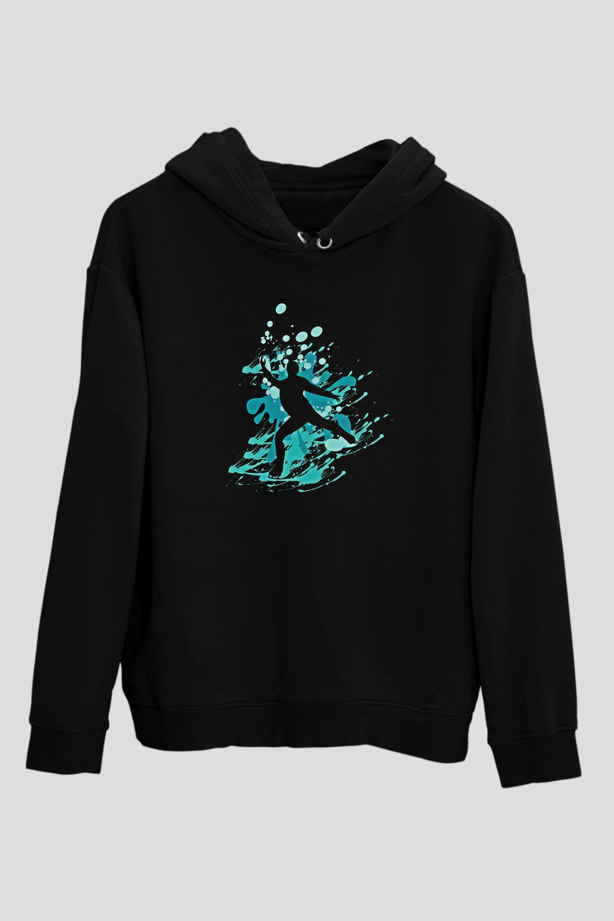 Buz Pateni - Ice skating Baskılı Unisex Siyah Hoodie