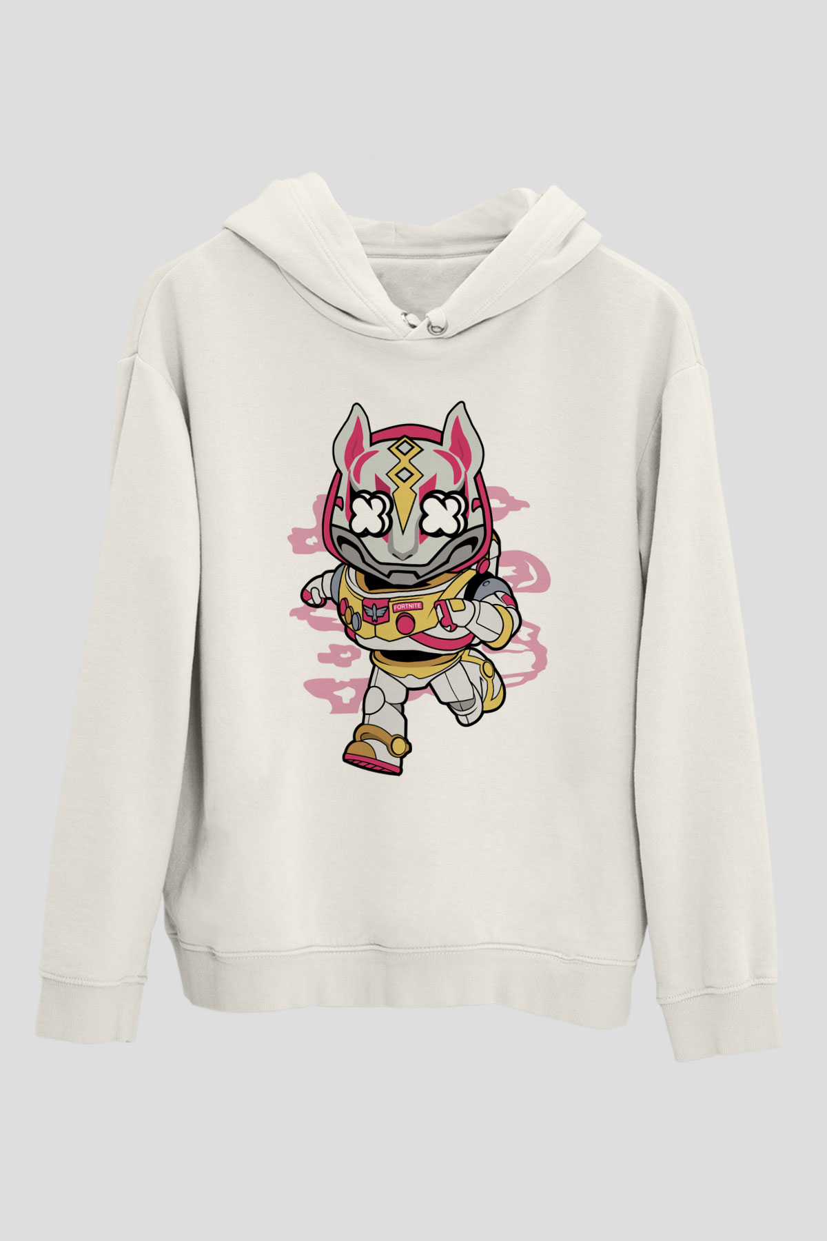 Buzz Fortnite Baskılı Unisex Beyaz Hoodie