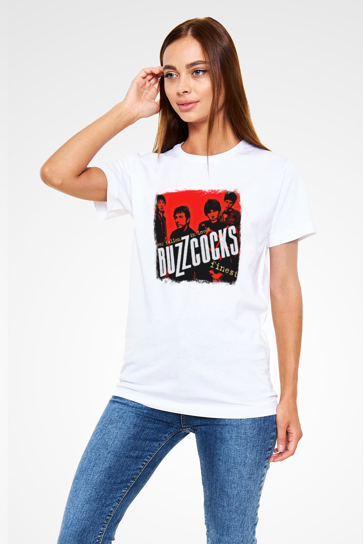Buzzcocks Baskılı Unisex Beyaz Tişört
