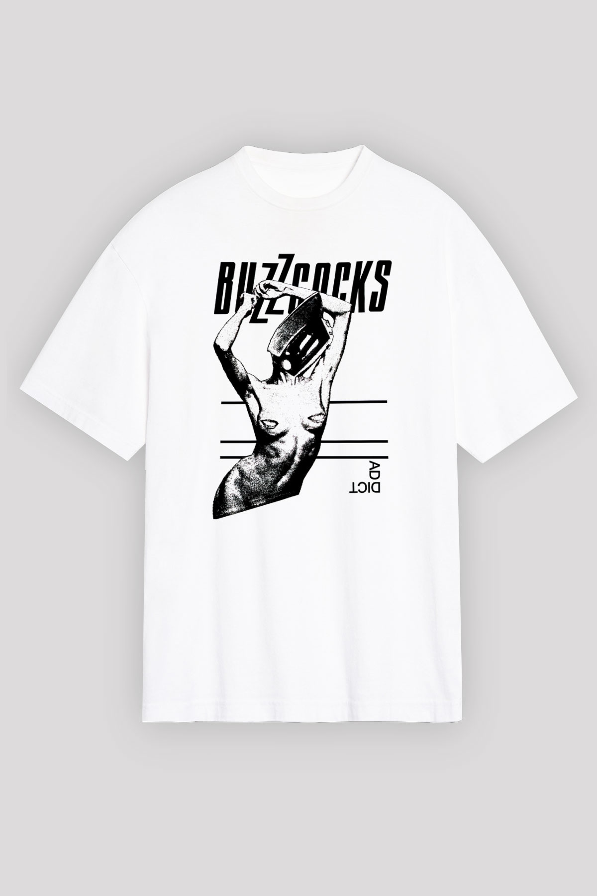 Buzzcocks Beyaz Oversize Tişört Oversize T-shirt - TişörtFabrikası