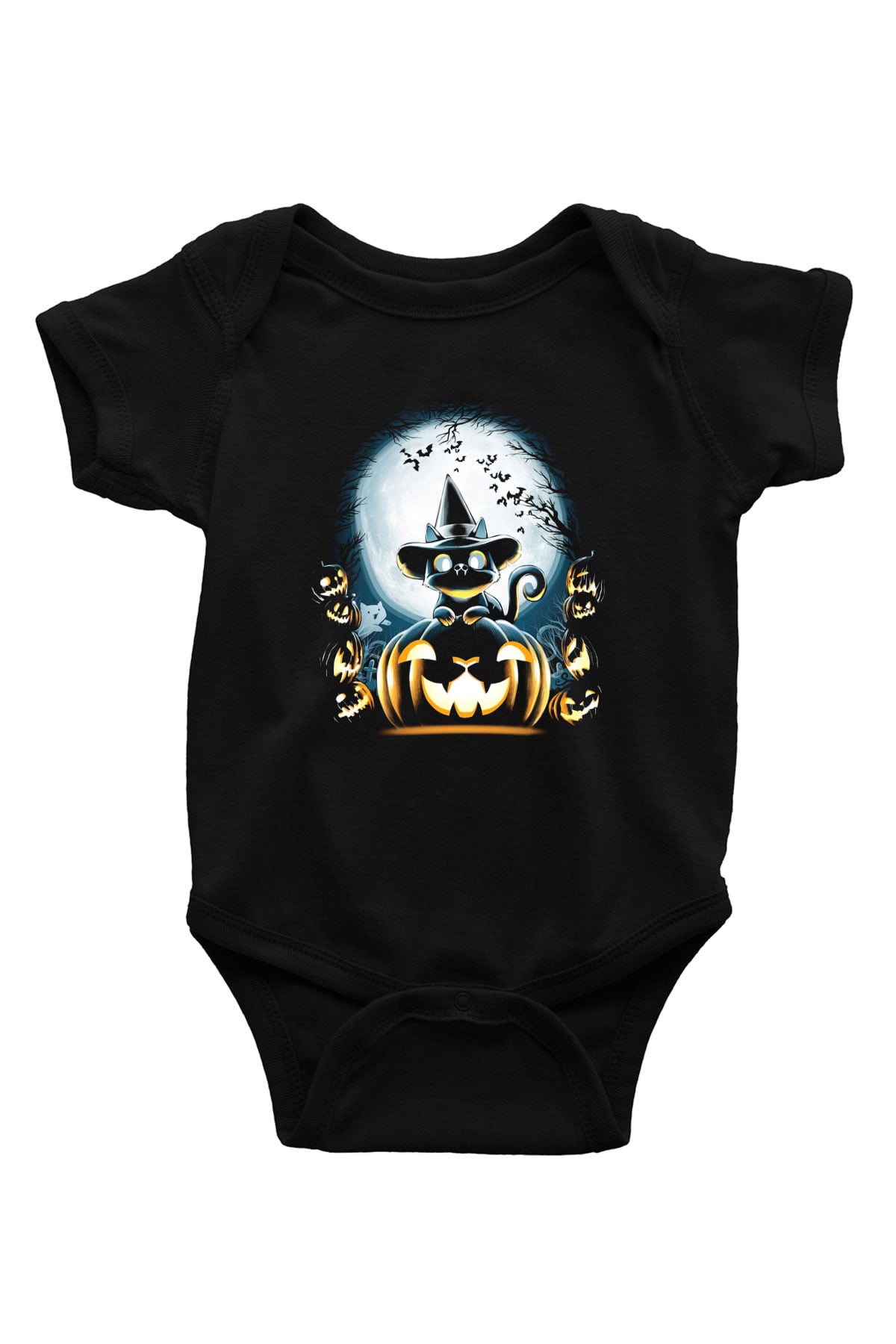 Cadılar Bayramı-Halloween Siyah Bebek Body - Zıbın