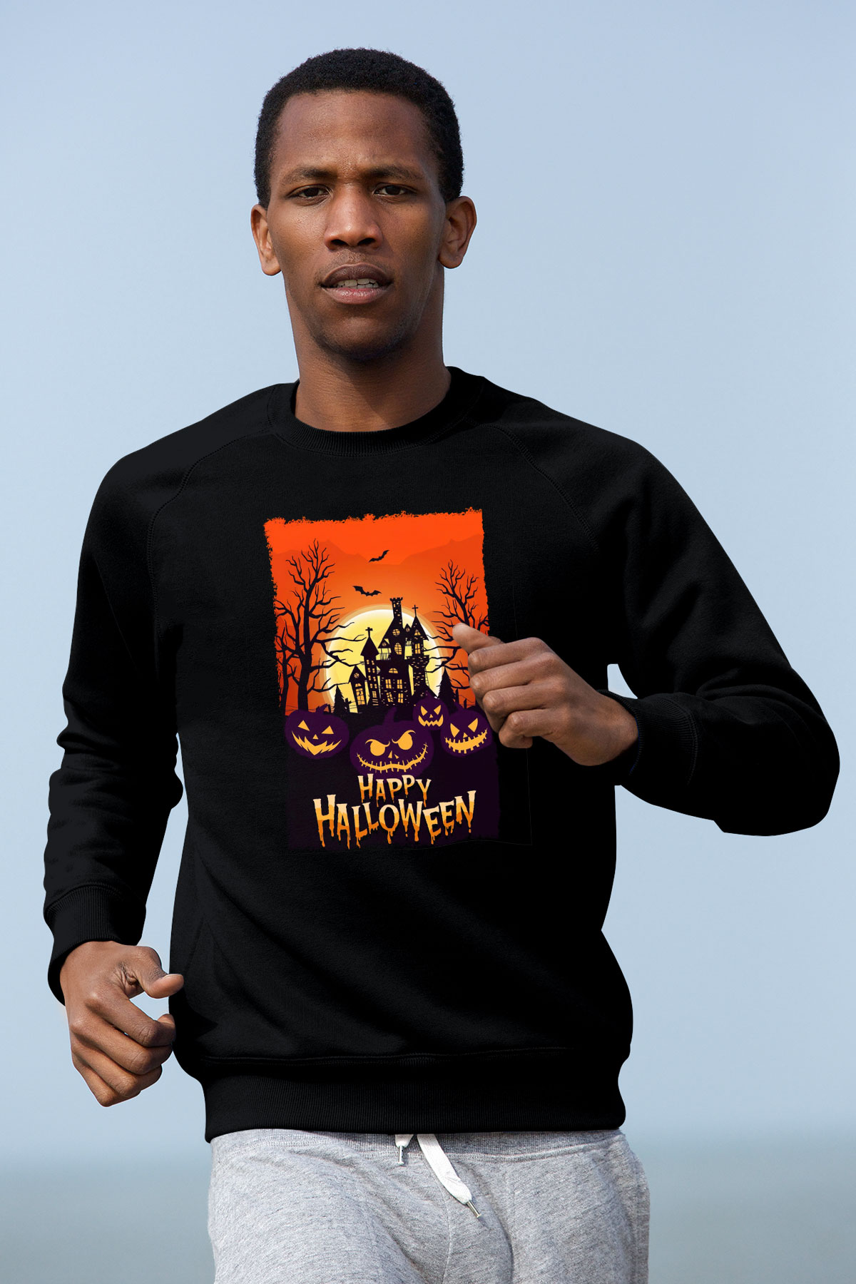 Cadılar Bayramı-Halloween Siyah Unisex Sweatshirt