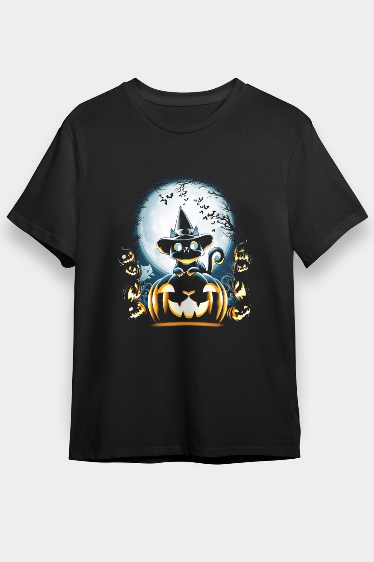 Cadılar Bayramı-Halloween Siyah Unisex Tişört T-Shirt - TişörtFabrikası