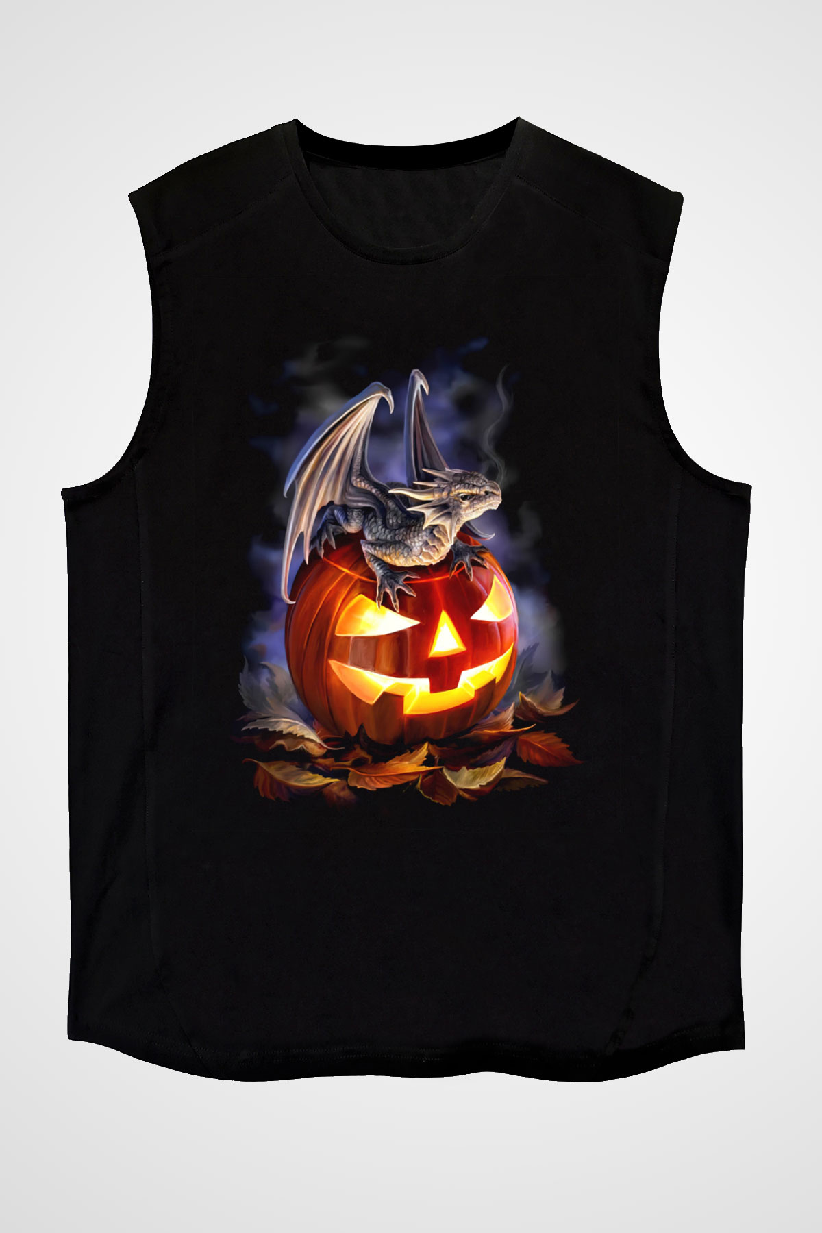 Cadılar Bayramı-Halloween Siyah Unisex Kolsuz Tişört