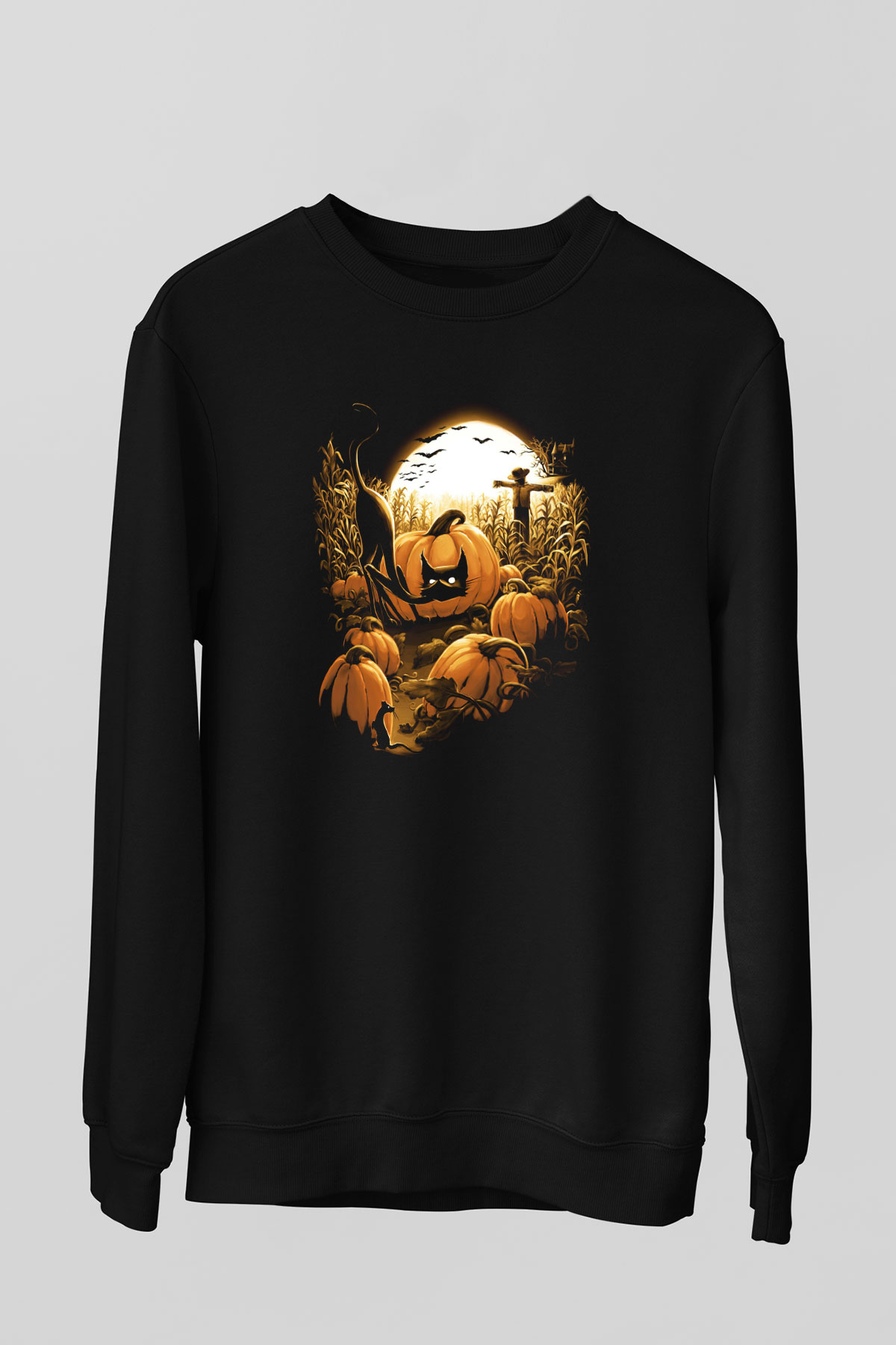Cadılar Bayramı-Halloween Siyah Unisex Sweatshirt