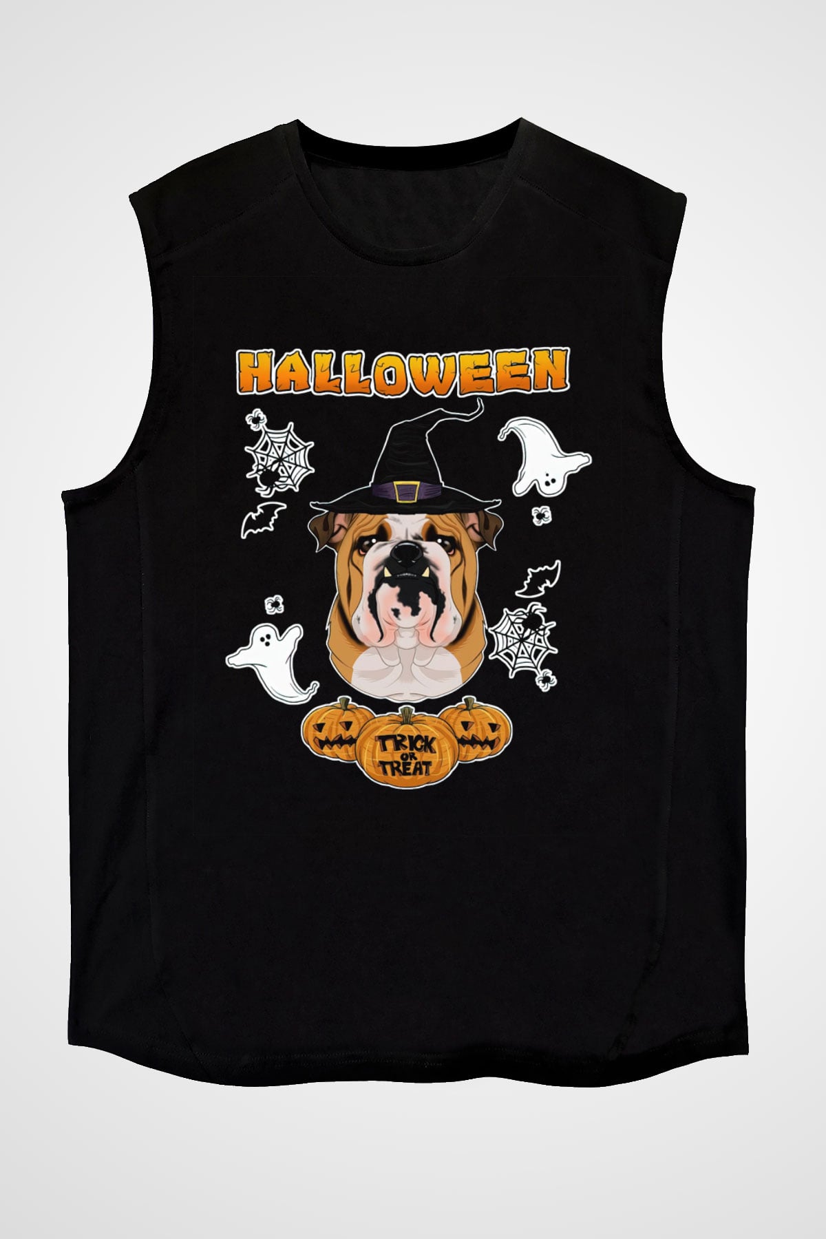 Cadılar Bayramı-Halloween Siyah Unisex Kolsuz Tişört