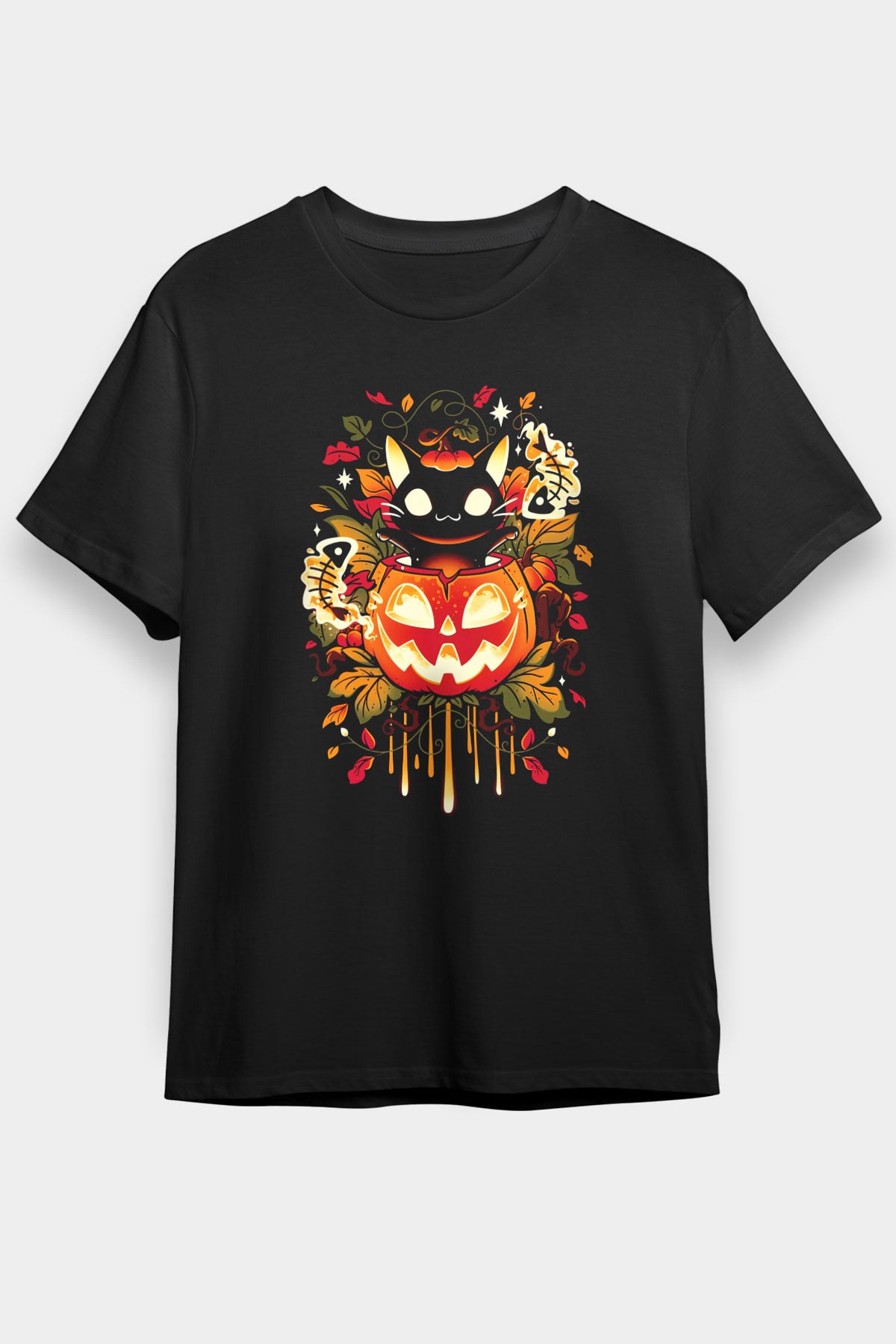 Cadılar Bayramı-Halloween Siyah Unisex Tişört T-Shirt - TişörtFabrikası