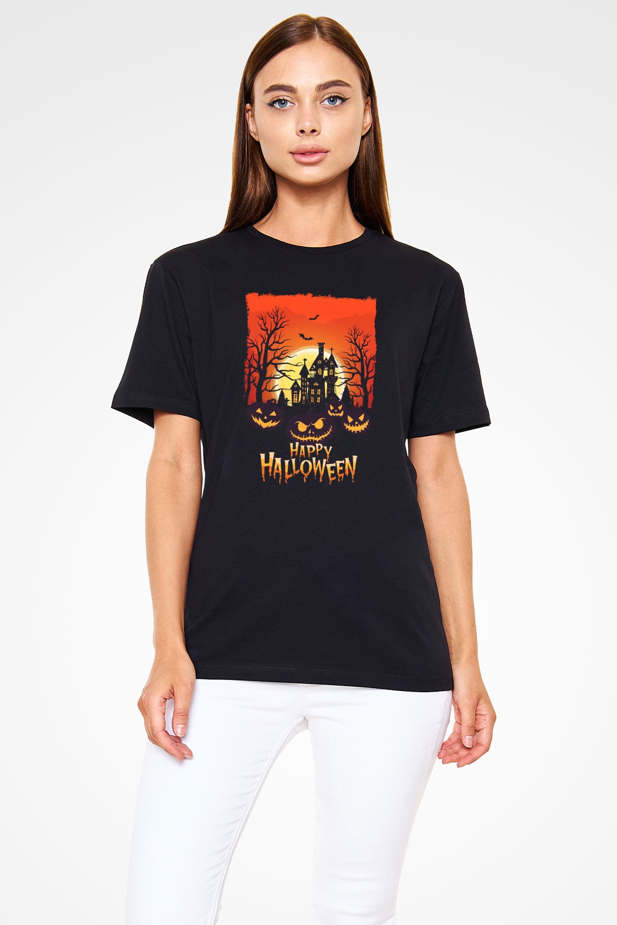 Cadılar Bayramı-Halloween Siyah Unisex Tişört T-Shirt - TişörtFabrikası