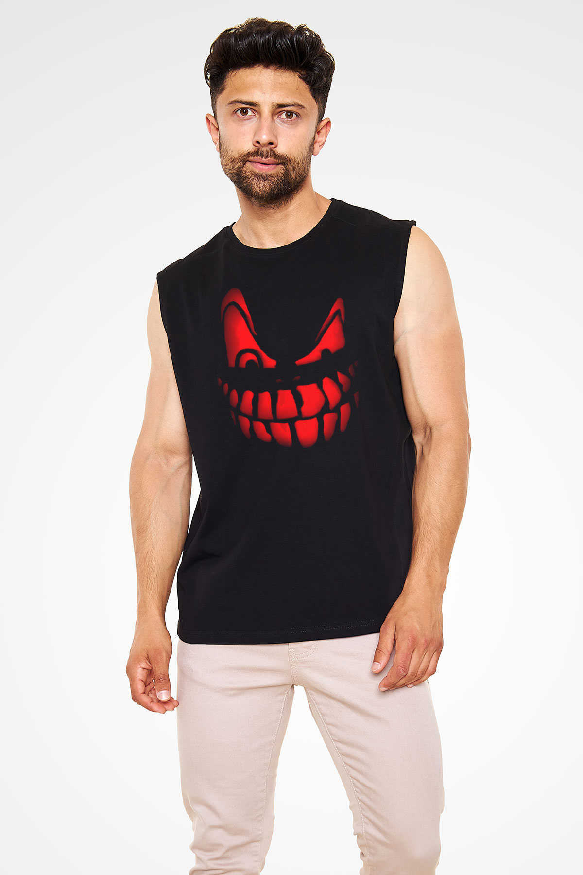 Cadılar Bayramı-Halloween Siyah Unisex Kolsuz Tişört