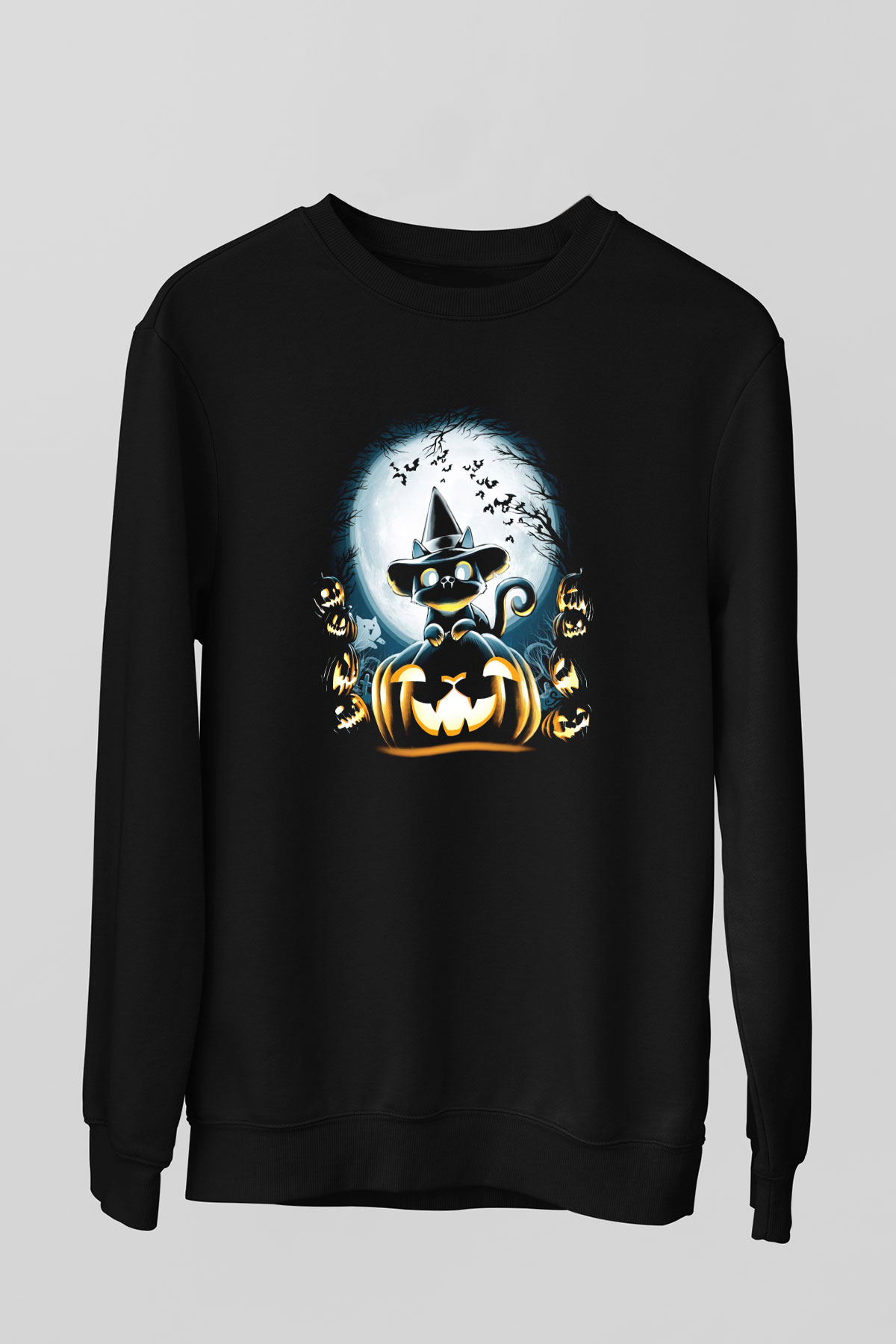 Cadılar Bayramı-Halloween Siyah Unisex Sweatshirt