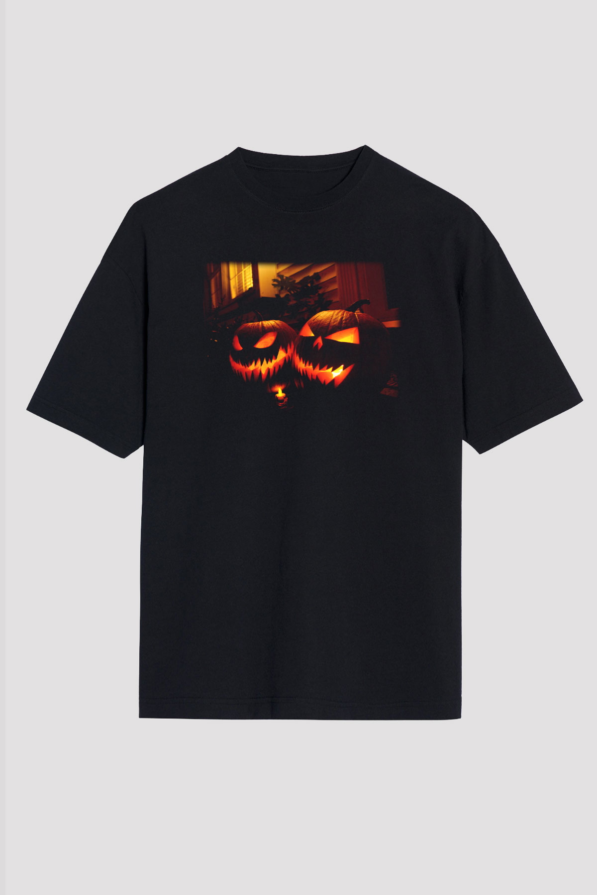 Cadılar Bayramı-Halloween Siyah Unisex Oversize Tişört T-Shirt