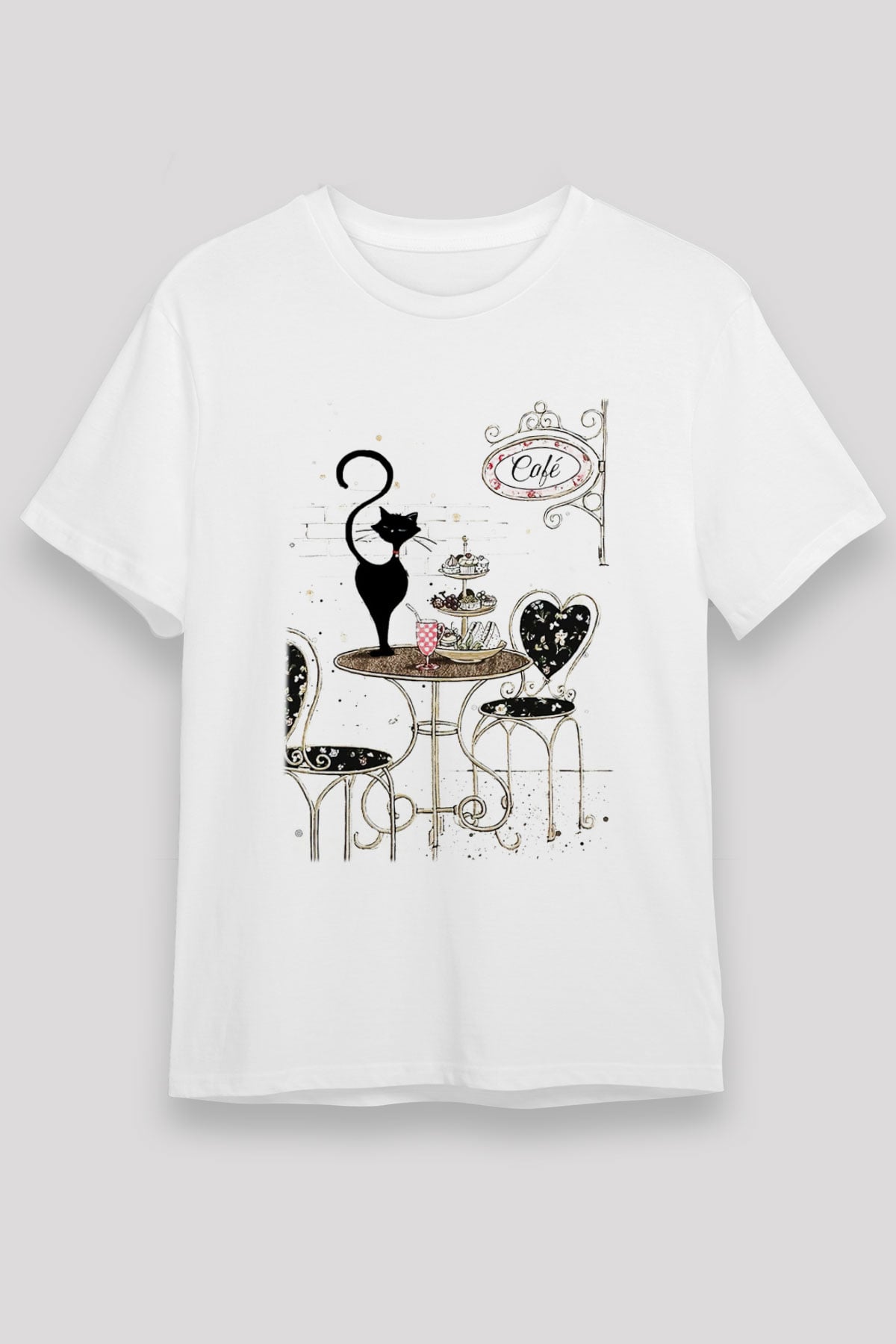 Cafe Beyaz Unisex Tişört T-Shirt - TişörtFabrikası